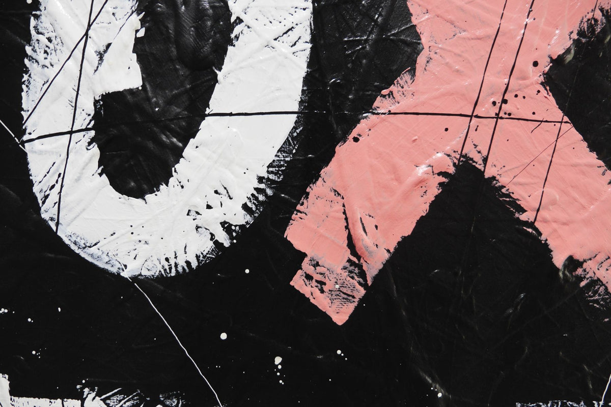 Pink Kisses 190cm x 100cm Textured Urban Pop Art Painting