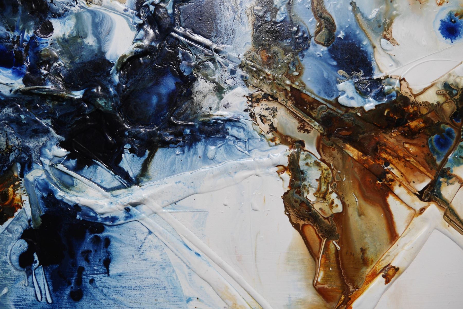 Midnight Echo 160cm x 100cm Blue Textured Abstract Painting