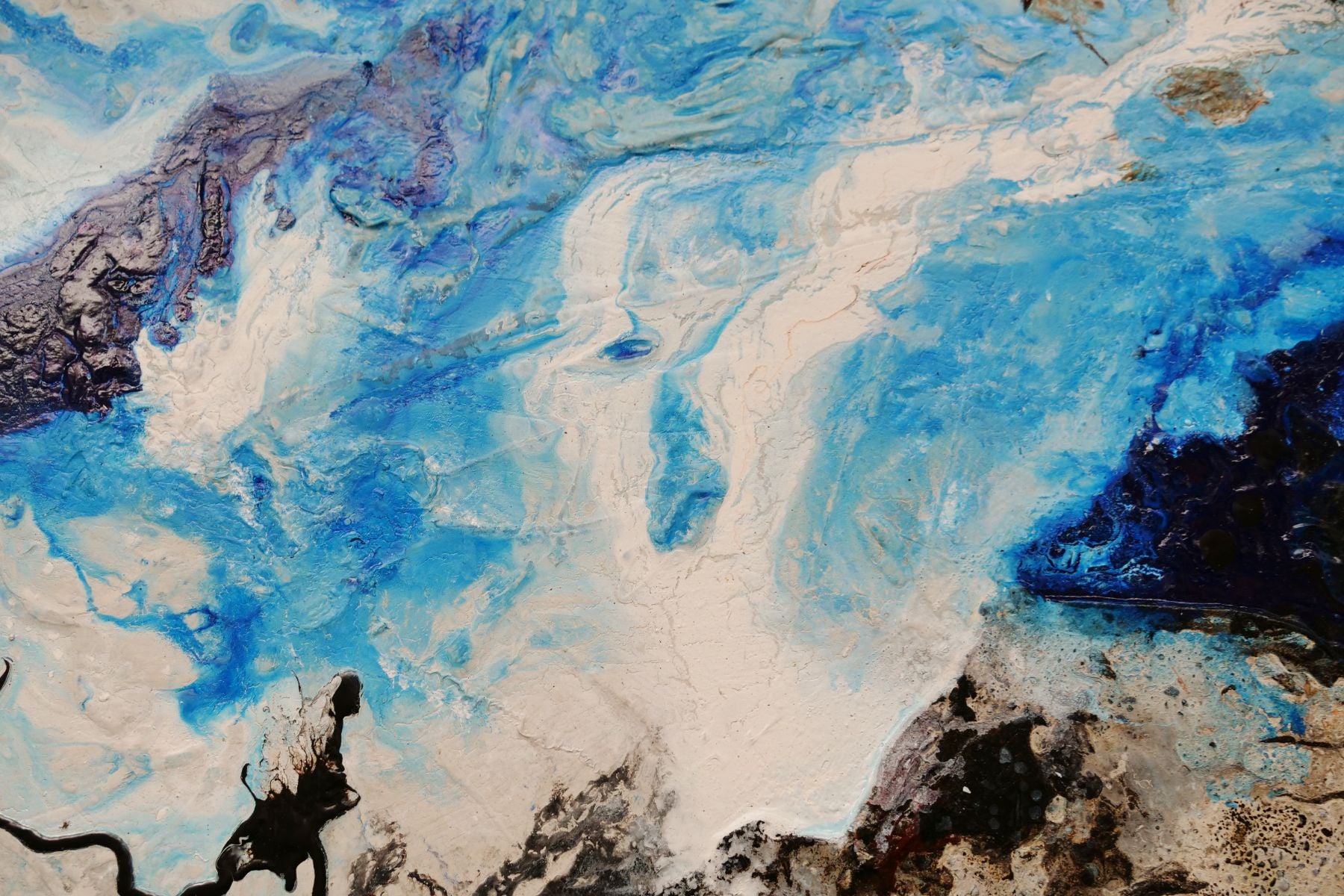 Big Country 280cm x 170cm Blue Rust Cream Textured Abstract Painting (SOLD)