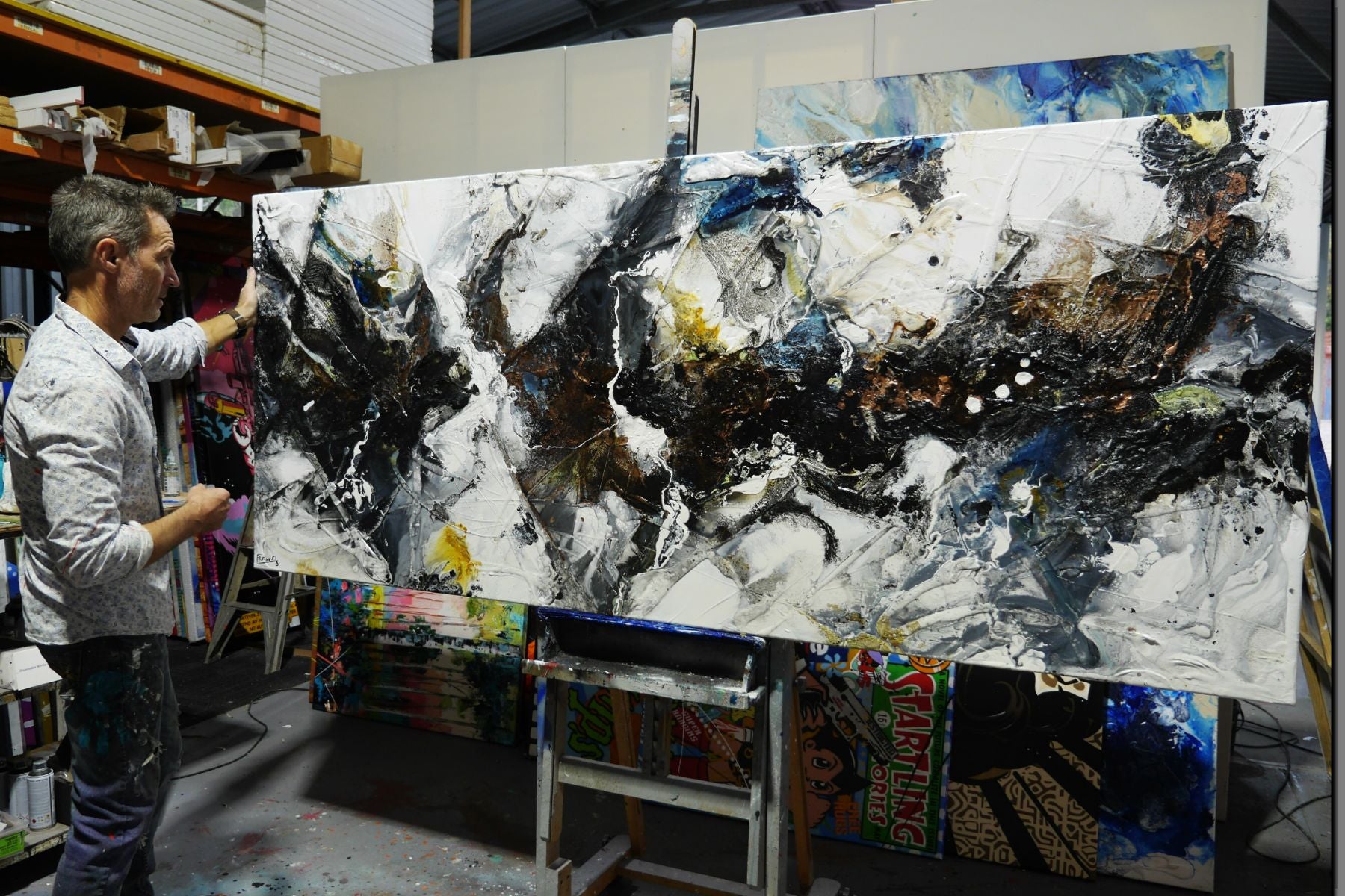 Sequential 240cm x 100cm Textured Abstract Painting (SOLD)