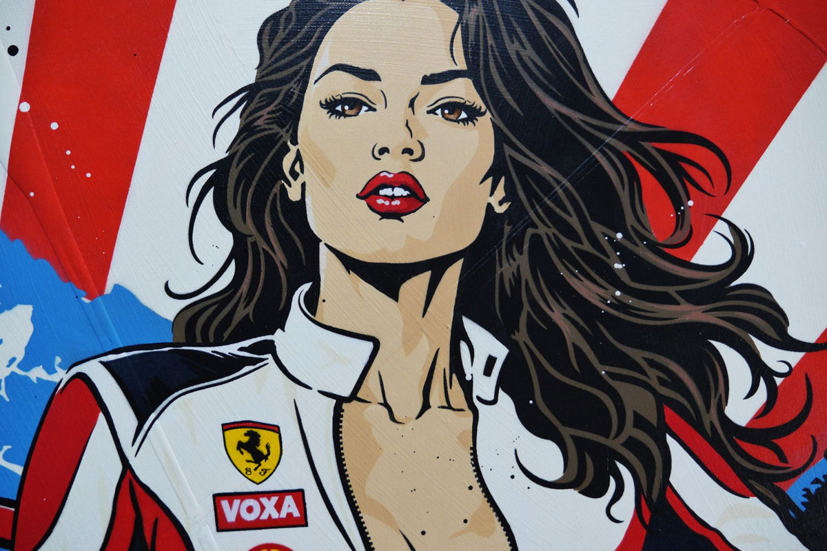 Red Horses 190cm x 100cm Ferrari Classic Pop Art Painting