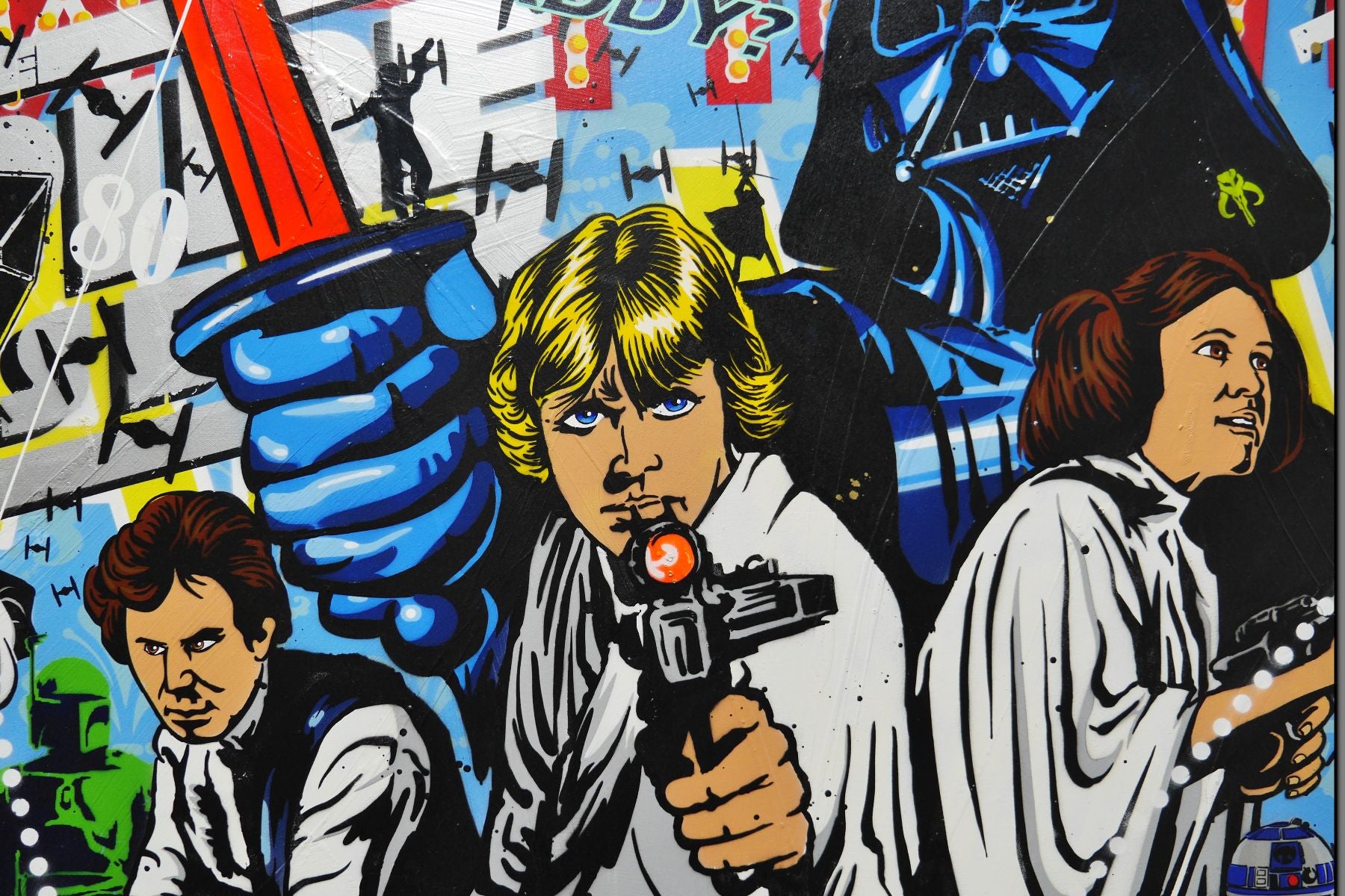 In a galaxy far, far away 190cm x 100cm Textured Urban Pop Art
