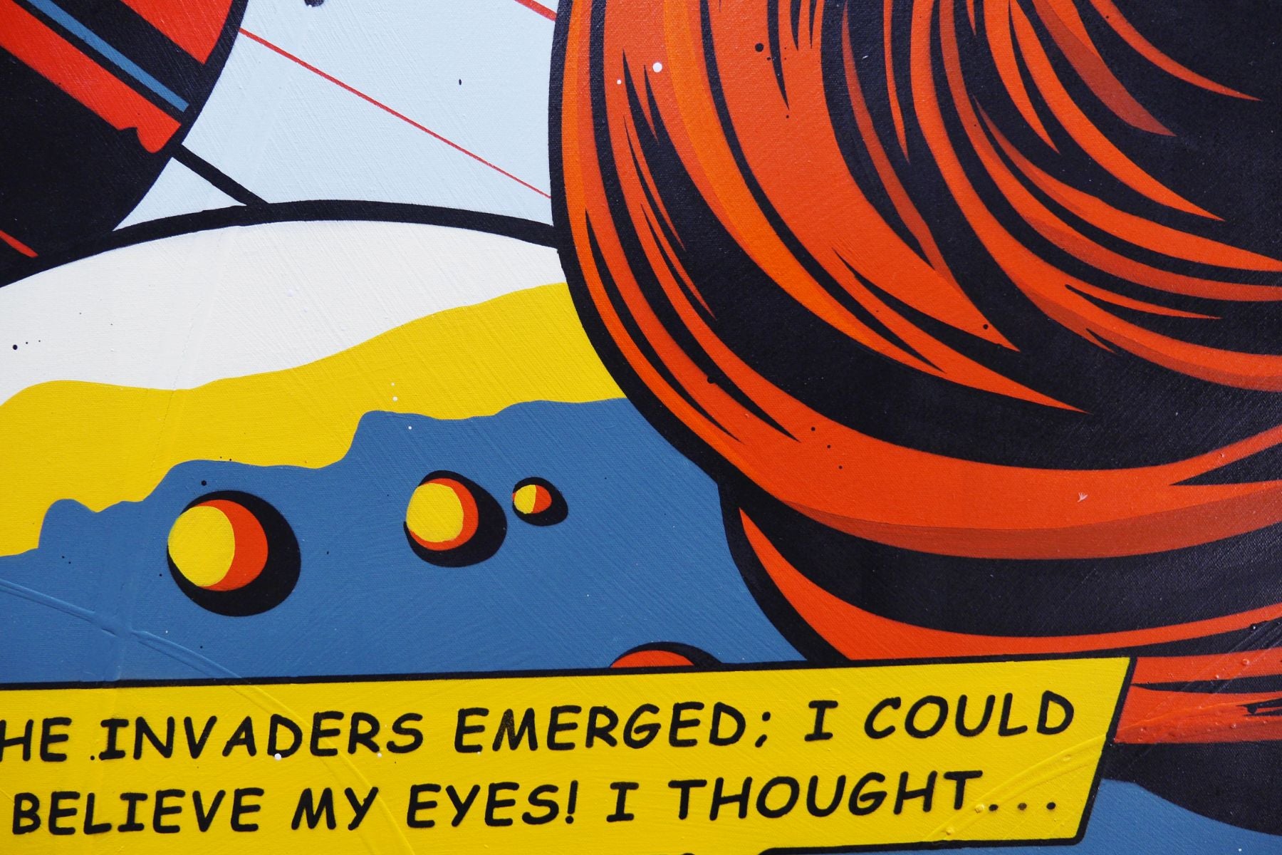 The Invaders 120cm x 150cm Space Classic Textured Pop Art Painting