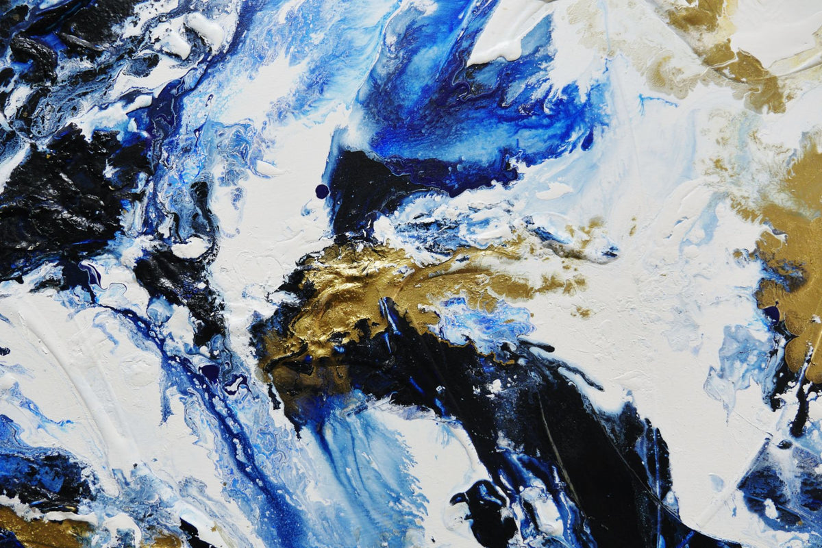 Midnight Bullion 160cm x 60cm Textured Abstract Painting