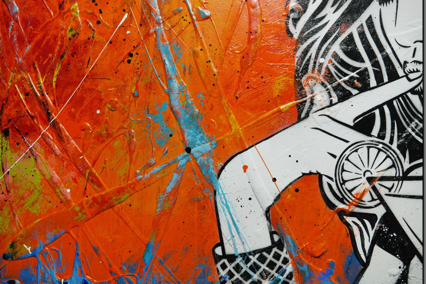Ravishing 200cm x 120cm Cocktail Girl Textured Urban Pop Art Painting