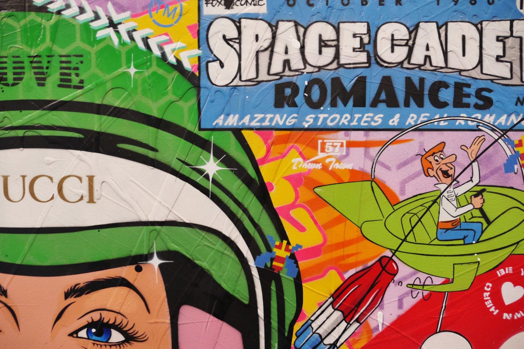 Stellar Cadet 120cm x 150cm Space Cadet Textured Urban Pop Art Painting (SOLD)