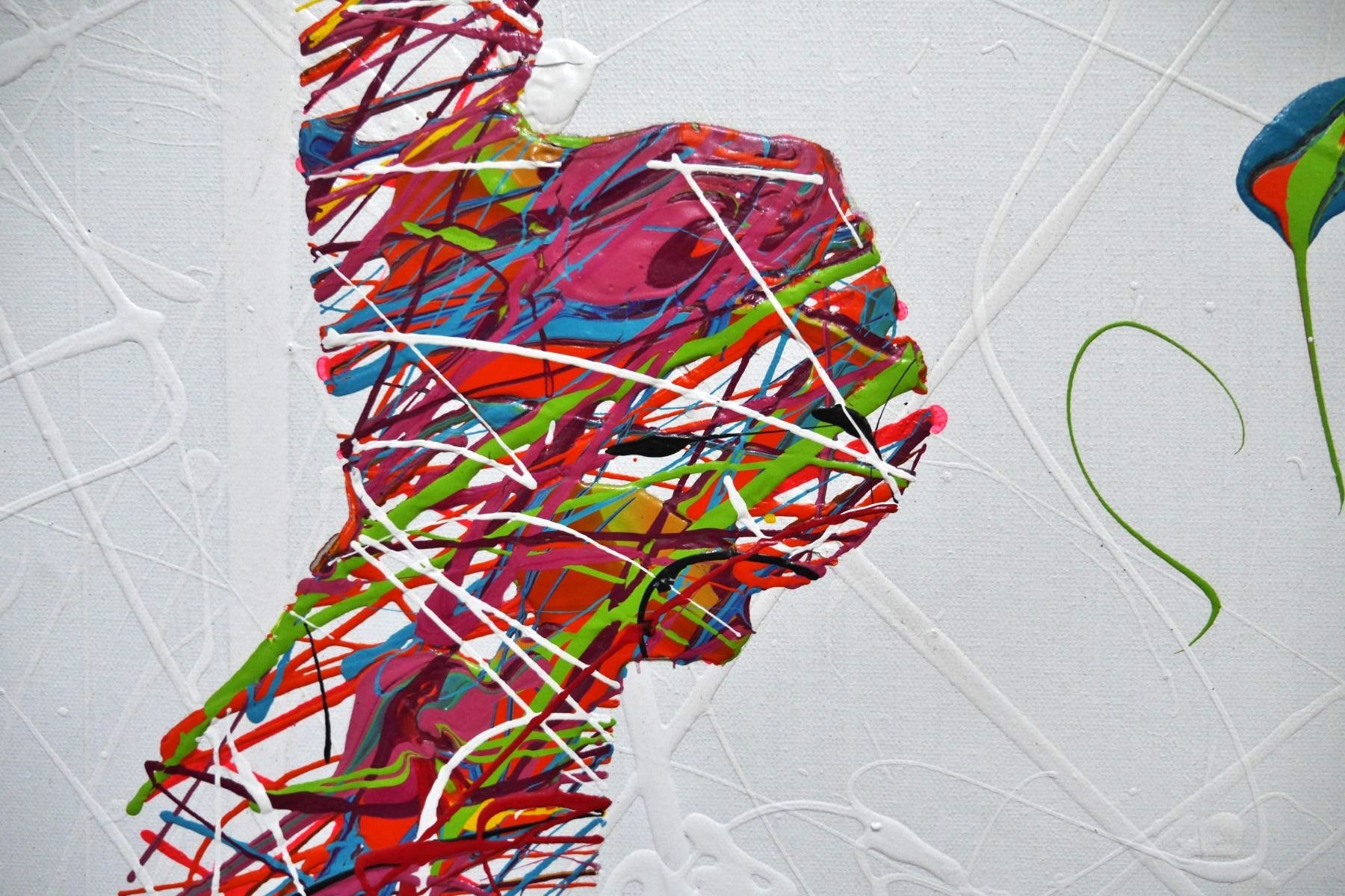 Strike a Pose 160cm x 60cm Ballerina Textured Urban Pop Art Painting (SOLD)