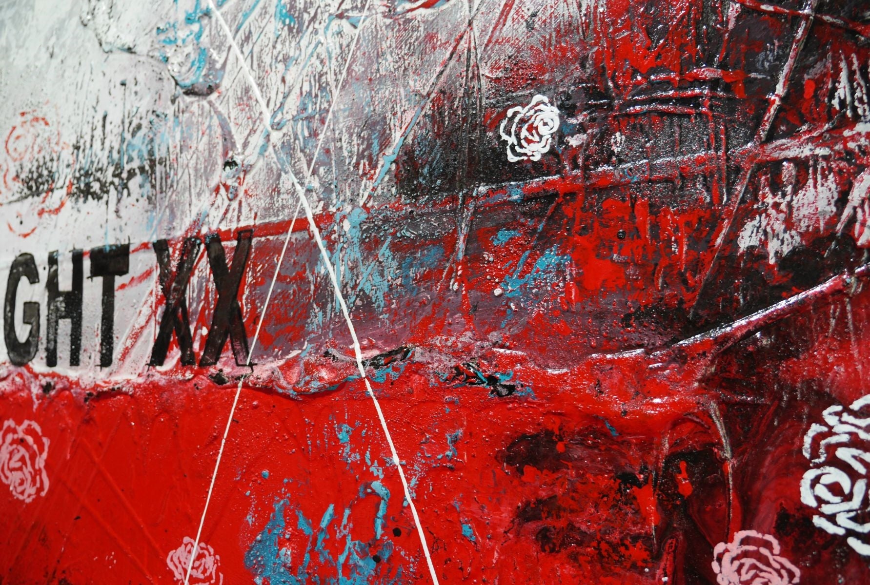 Just Kiss 160cm x 100cm Romantic Textured Urban Pop Art Painting