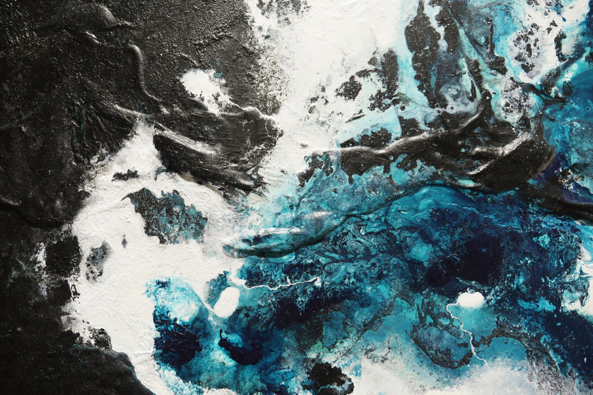 Teal Infusion 160cm x 60cm Textured Abstract Painting