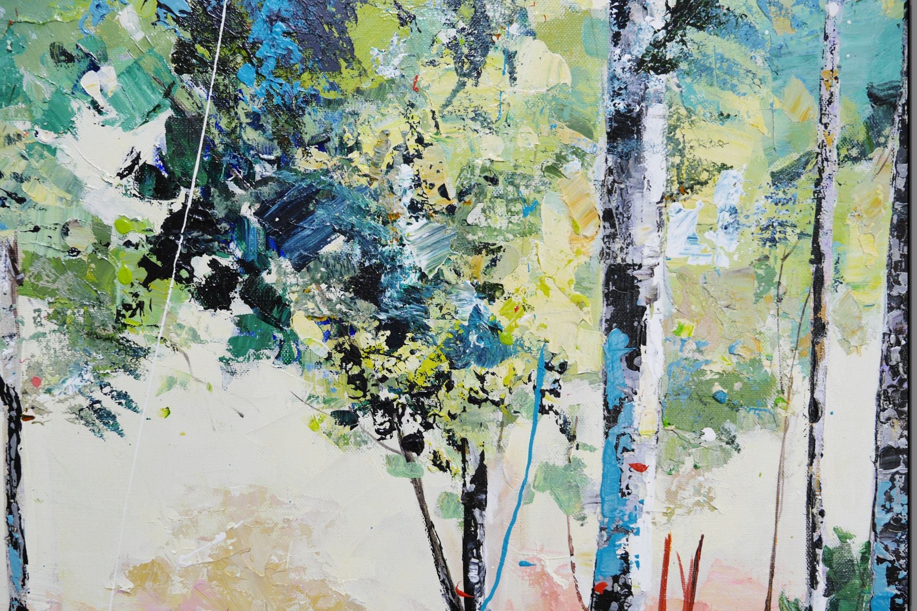 Silverwoods Forest 190cm x 100cm Framed Landscape Textured Abstract Painting (SOLD)