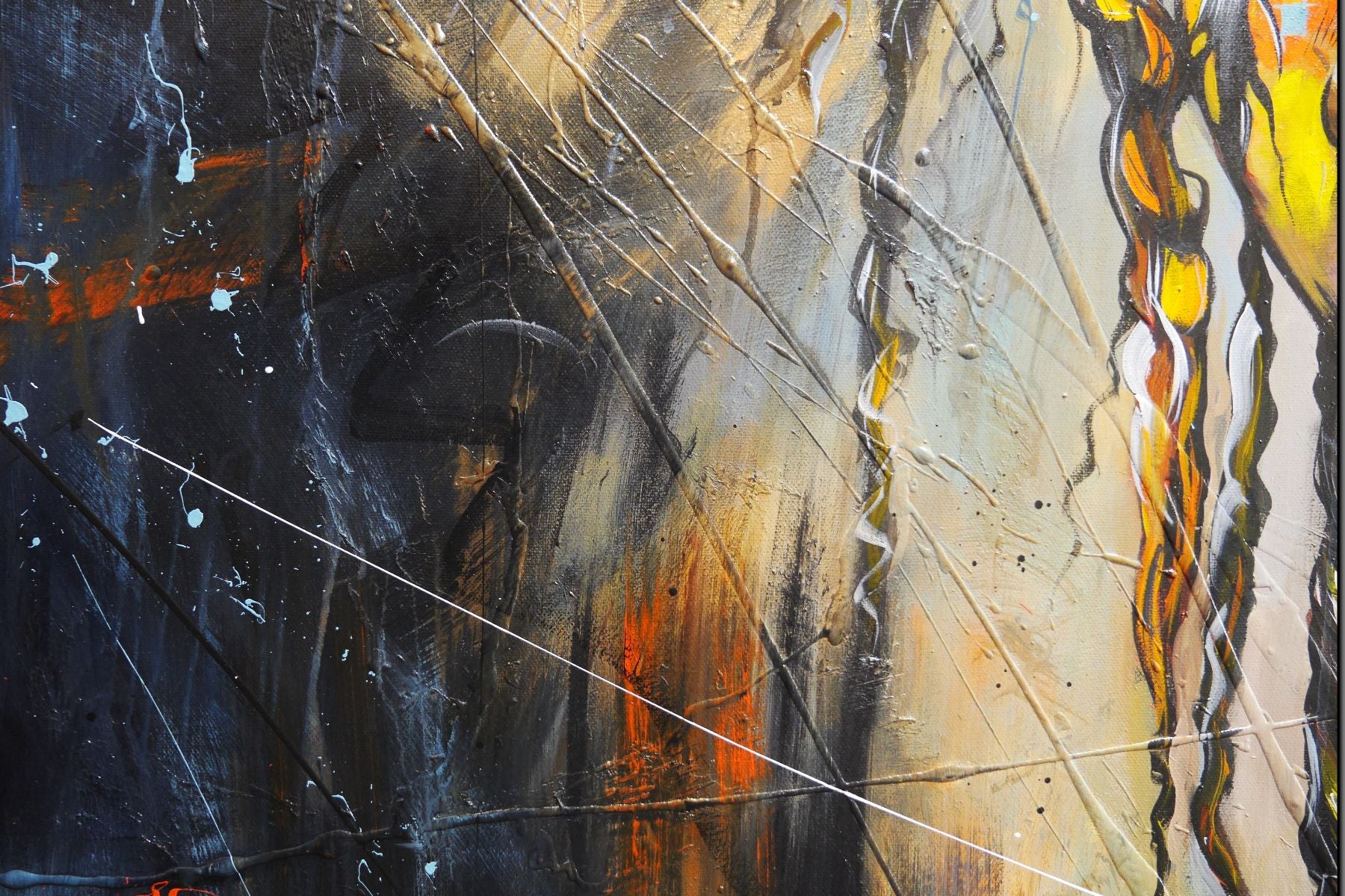 Warrior Blu 160cm x 100cm FRAMED Warrior Boy Abstract Realism Textured Painting