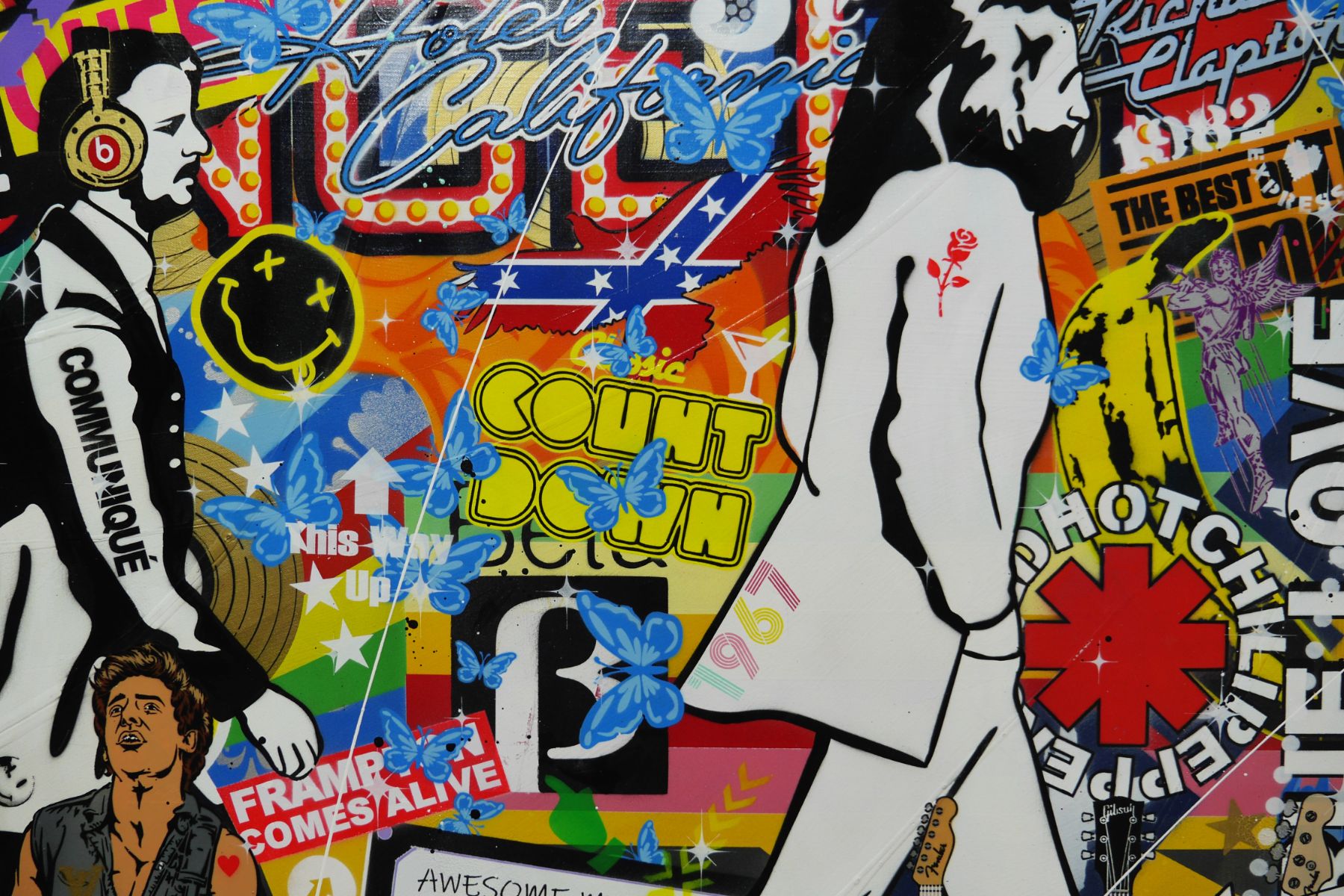 The Beatles N Beats 240cm x 100cm Music Textured Urban Pop Art Painting