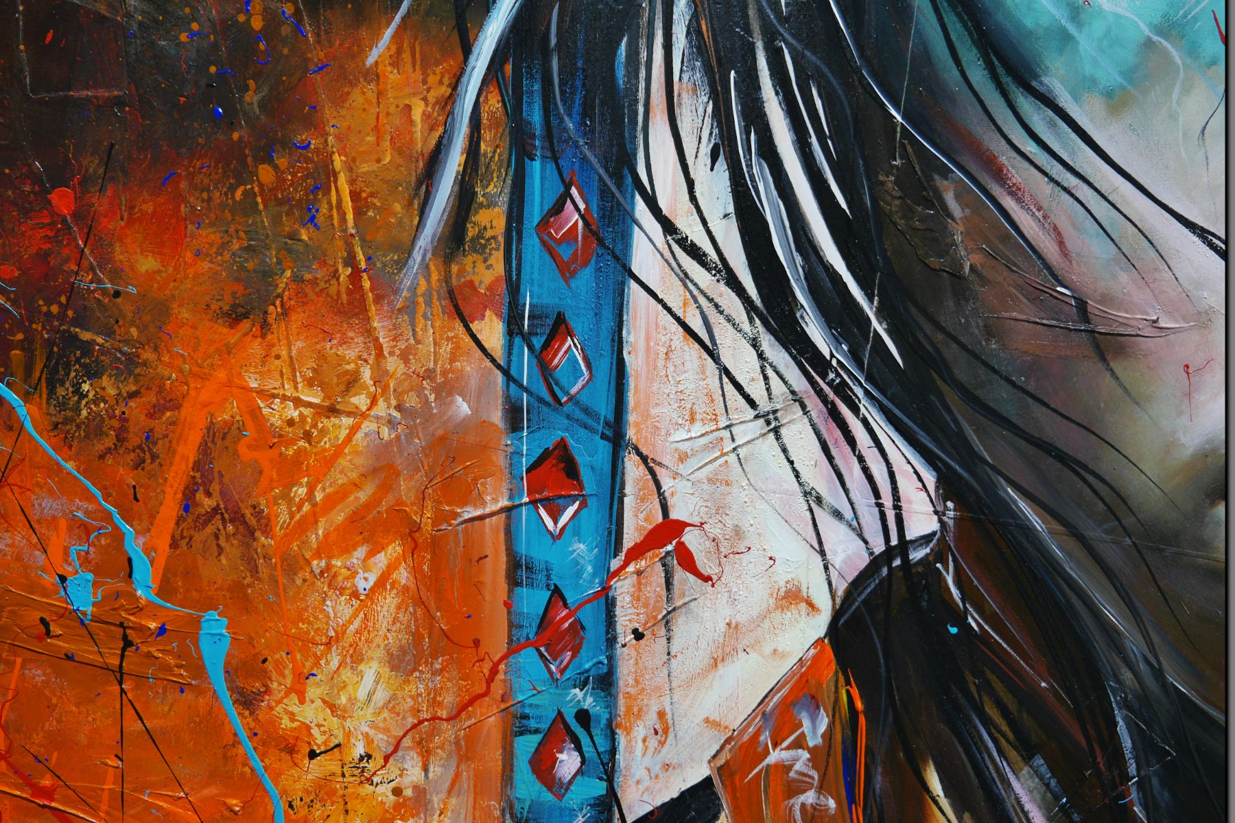 Jingu 200cm x 120cm Framed Brave and Beautiful Abstract Framed Textured Painting (SOLD)