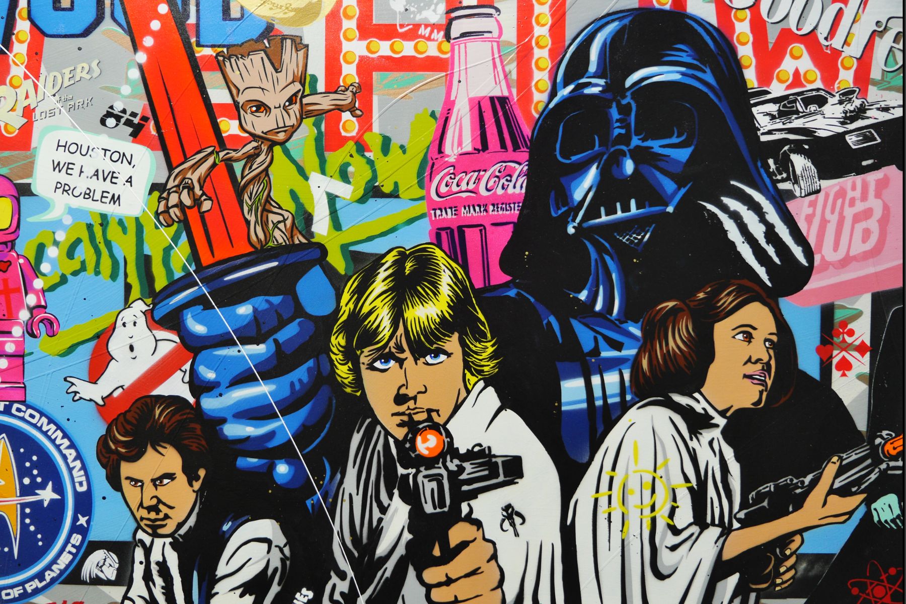 Cineverse 270cm x 120cm Textured Urban Pop Art Painting (SOLD)