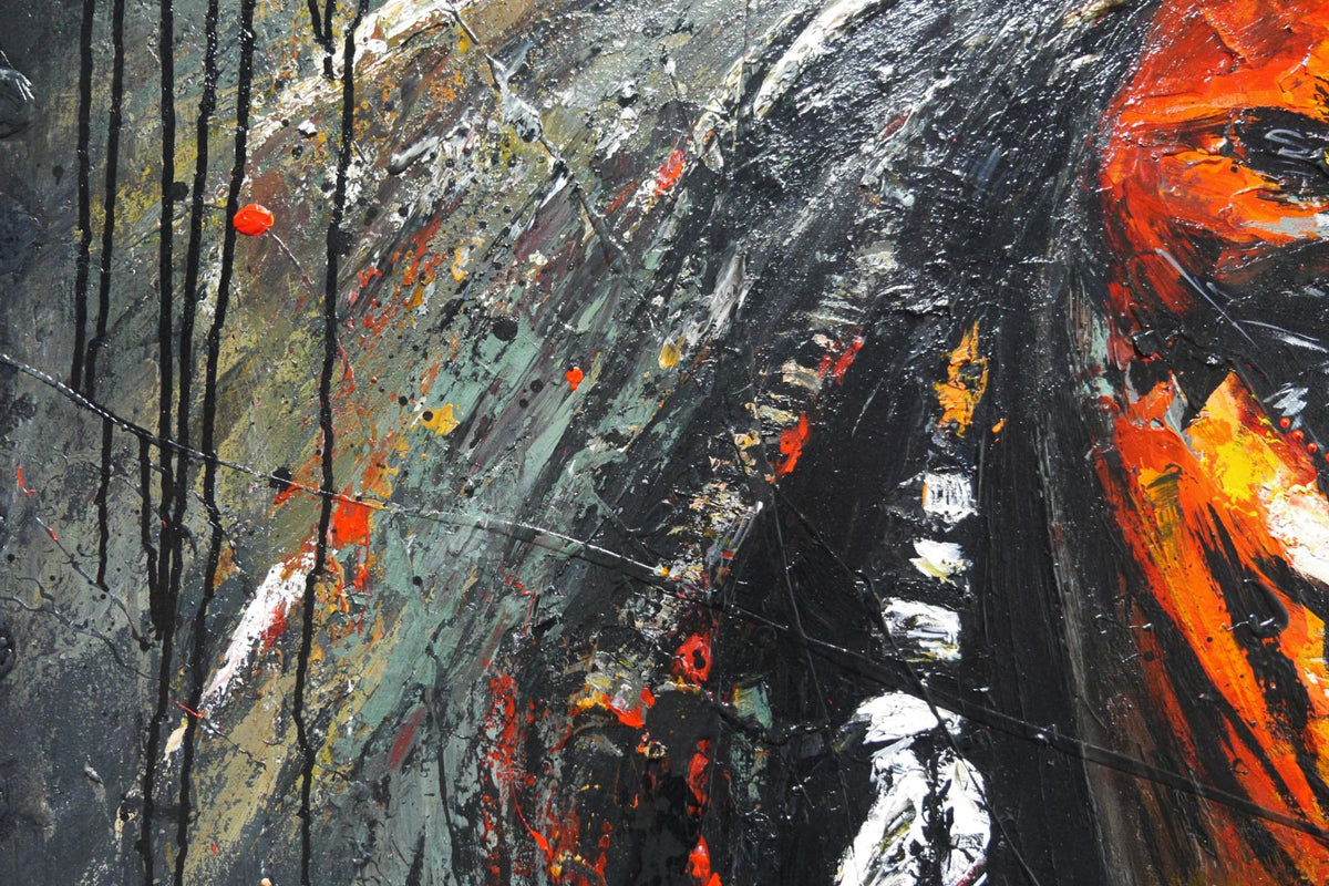 Onyx 190cm x 100cm FRAMED Warrior Abstract Realism Textured Painting