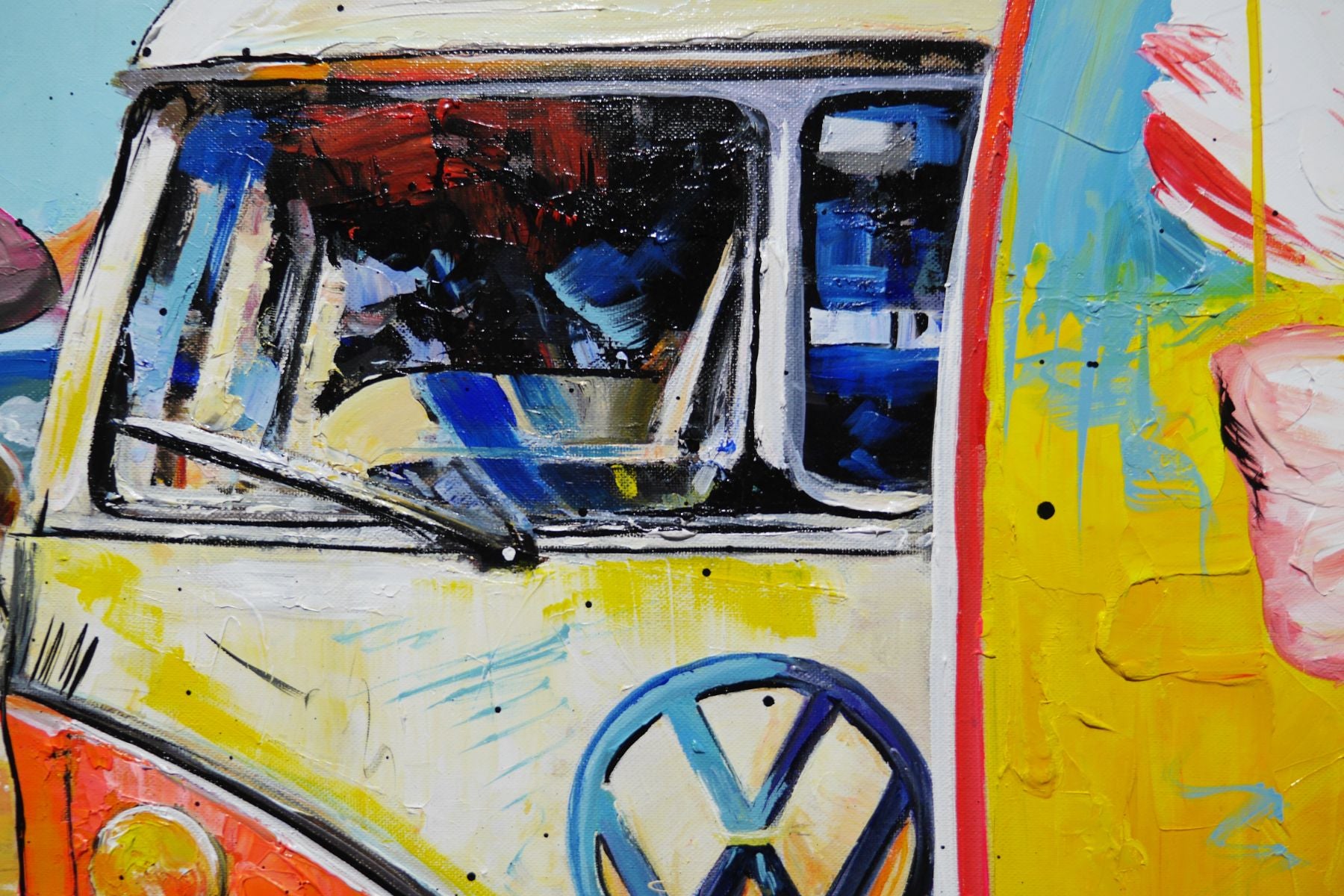 Chasing Freedom 140cm x 100cm FRAME INC Beach Kombi Abstract Realism Textured Painting