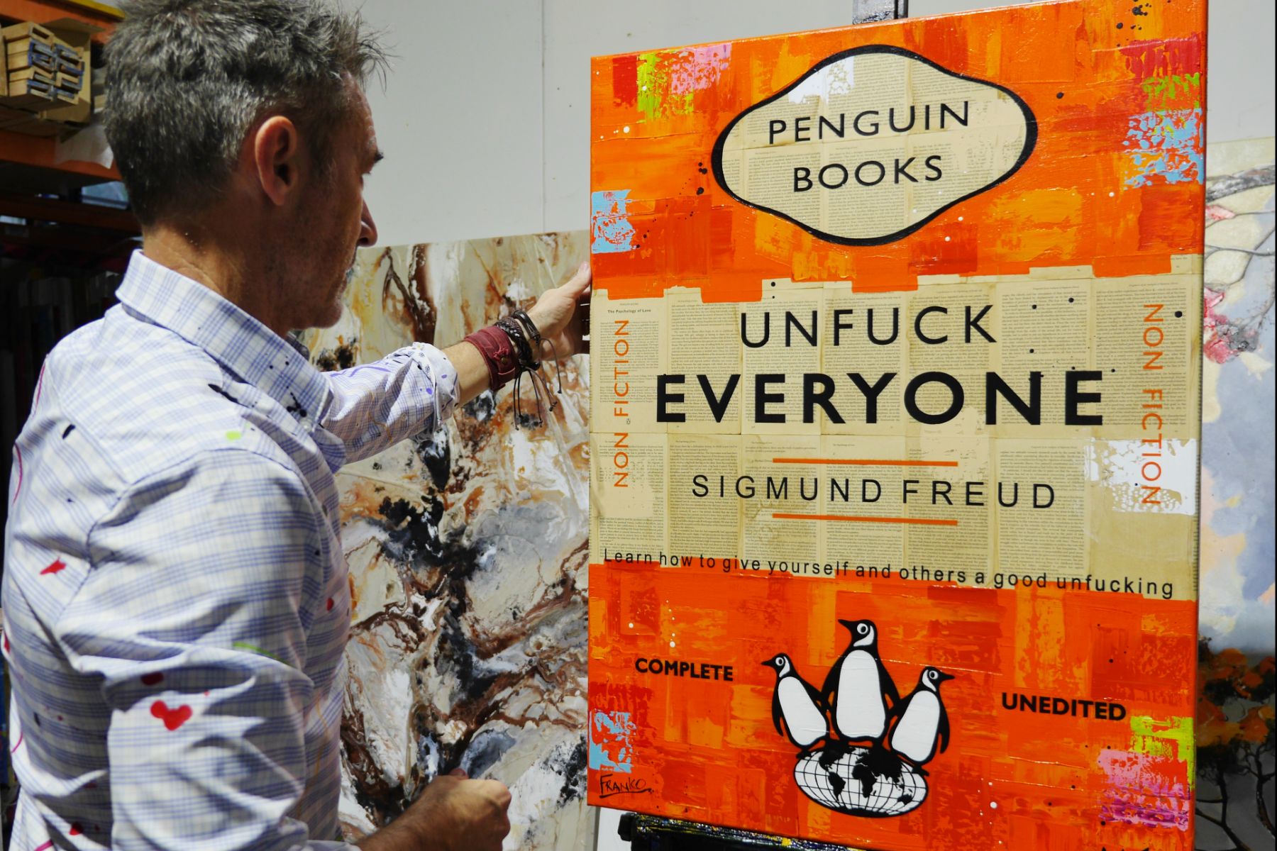 Everyone 75cm x 100cm Urban Pop Book Club Painting