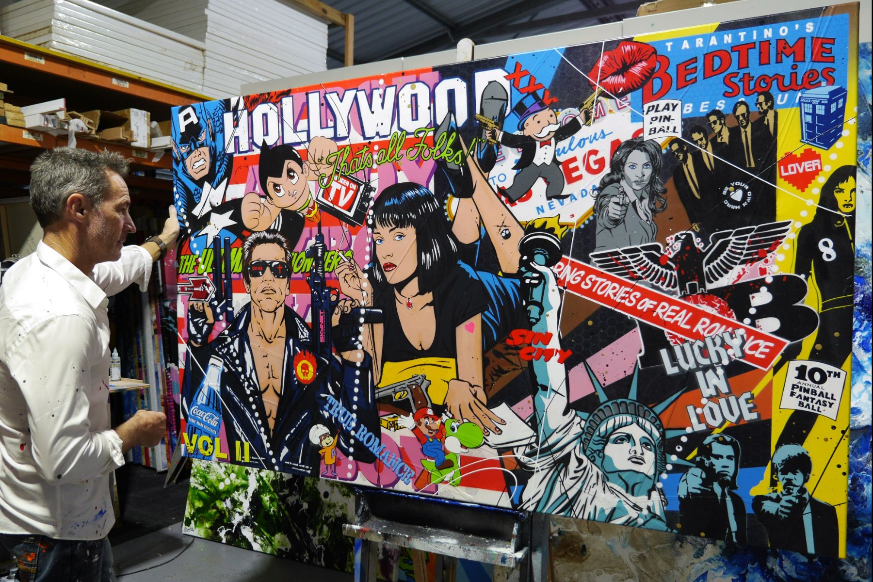 Bedtime Stories 200cm x 120cm Tarantino Textured Urban Pop Art Painting (SOLD)