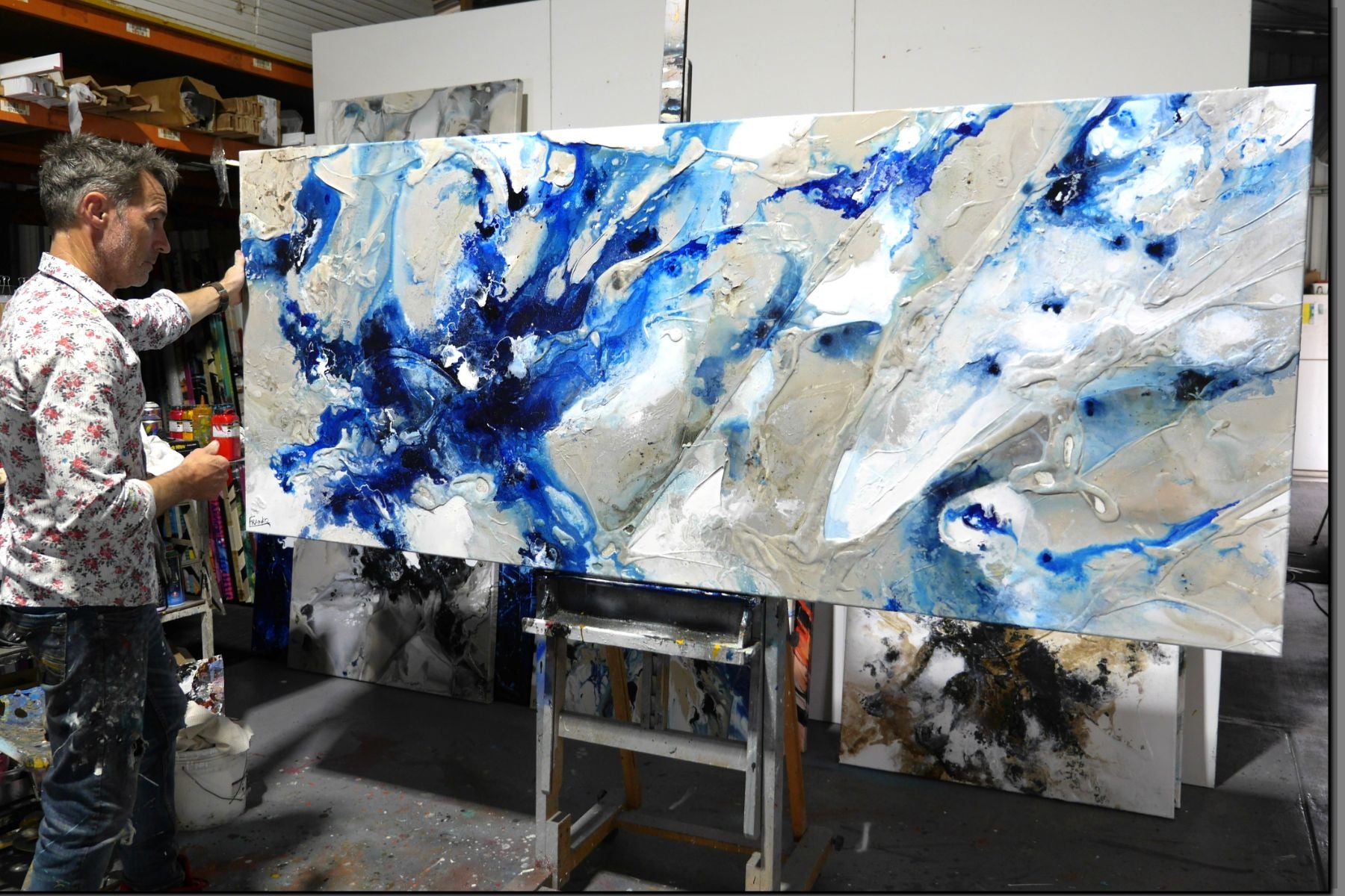Casbah Essence 240cm x 100cm Textured Abstract Painting (SOLD)-Abstract-[Franko_Artist]-[The_Block]-[Dream_Homes]-[ideas]- [Grand_Designs]-Franklin Art Studio