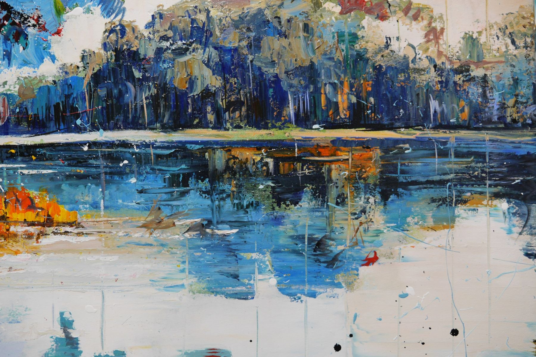 Forestry 120cm x 120cm Framed Landscape Textured Abstract Realism Painting (SOLD)