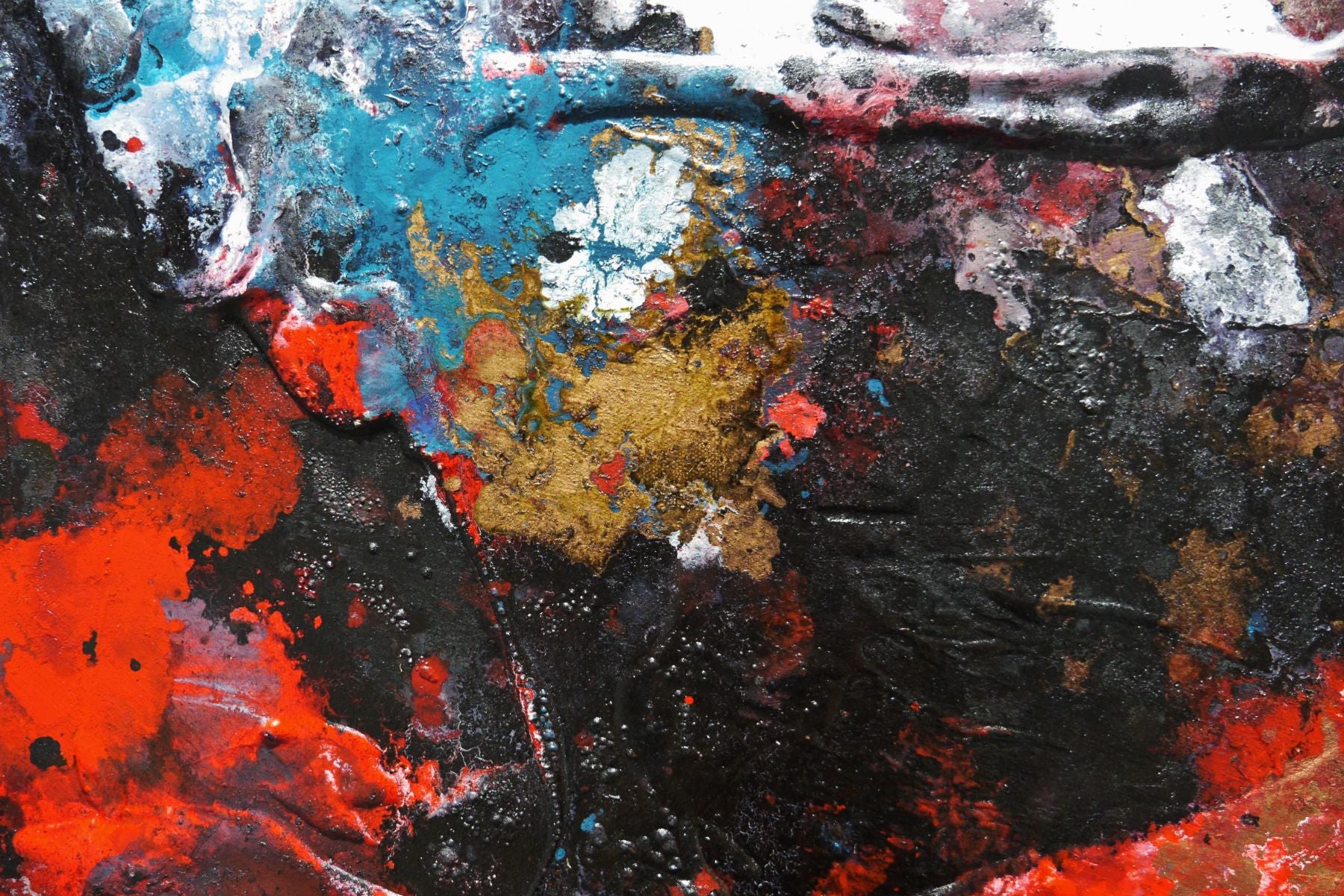 Red Energy 160cm x 100cm Black Red Textured Abstract Painting