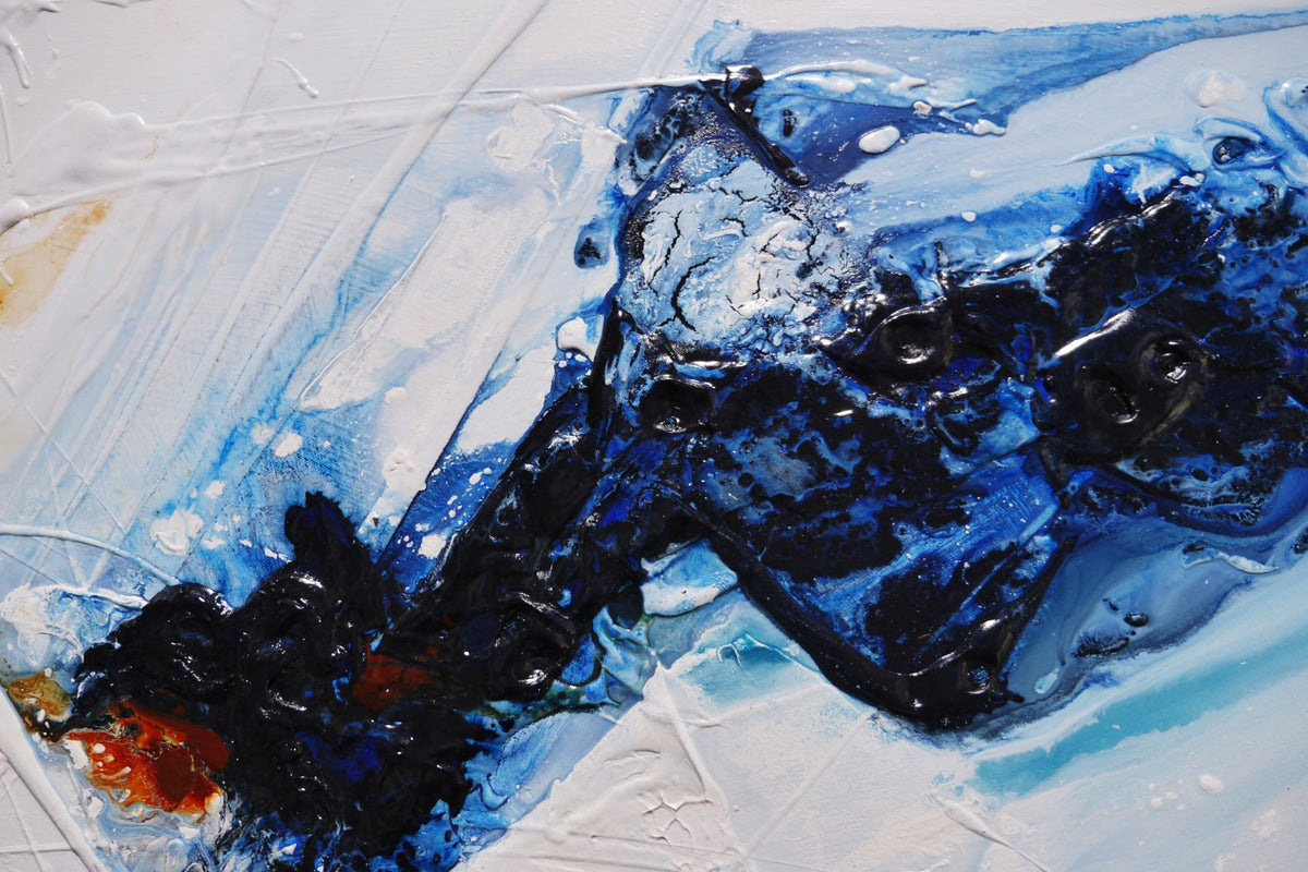 Aquatic Infatuation 160cm x 100cm Blue Textured Abstract Painting