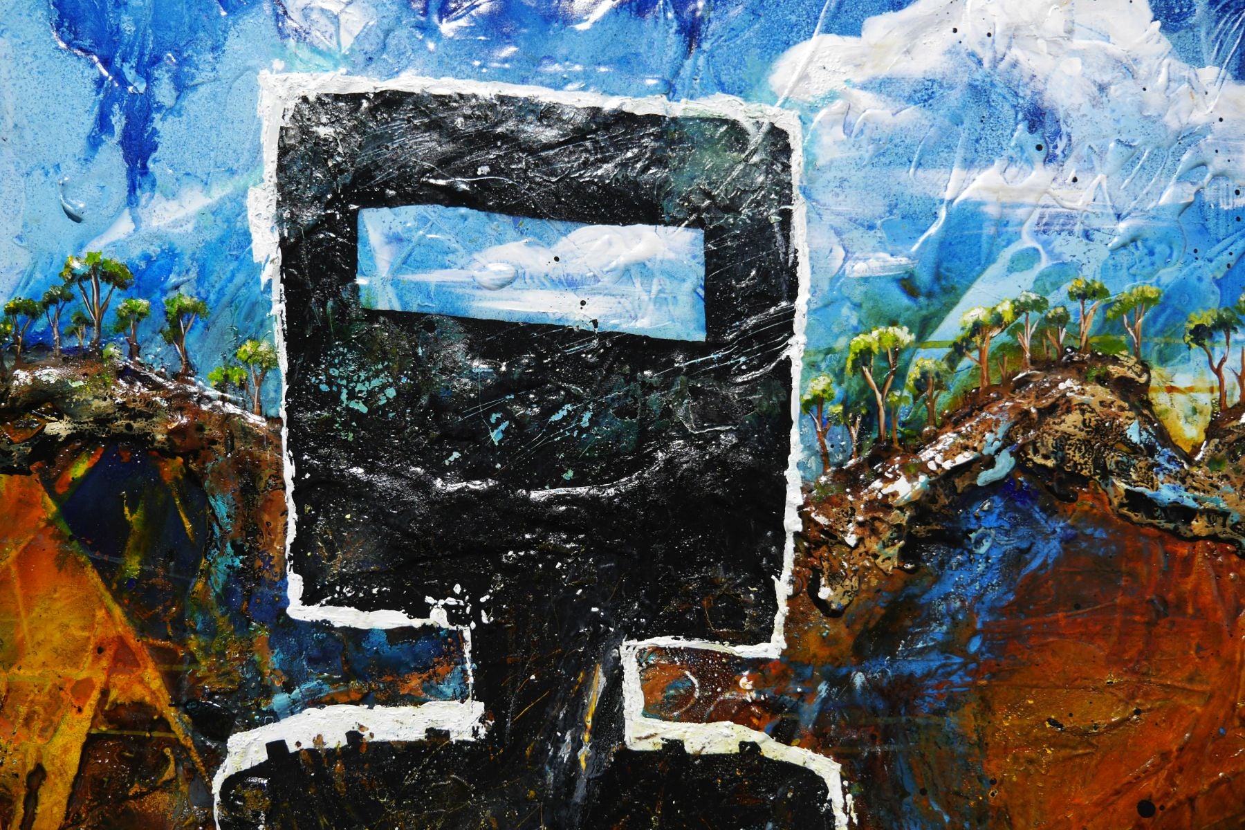 Nedinator 160cm x 100cm Ned Kelly Textured Abstract Painting