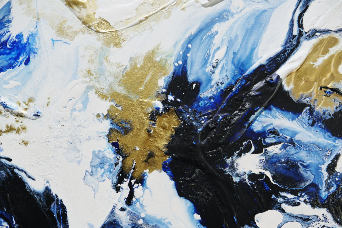 Midnight Bullion 160cm x 60cm Textured Abstract Painting
