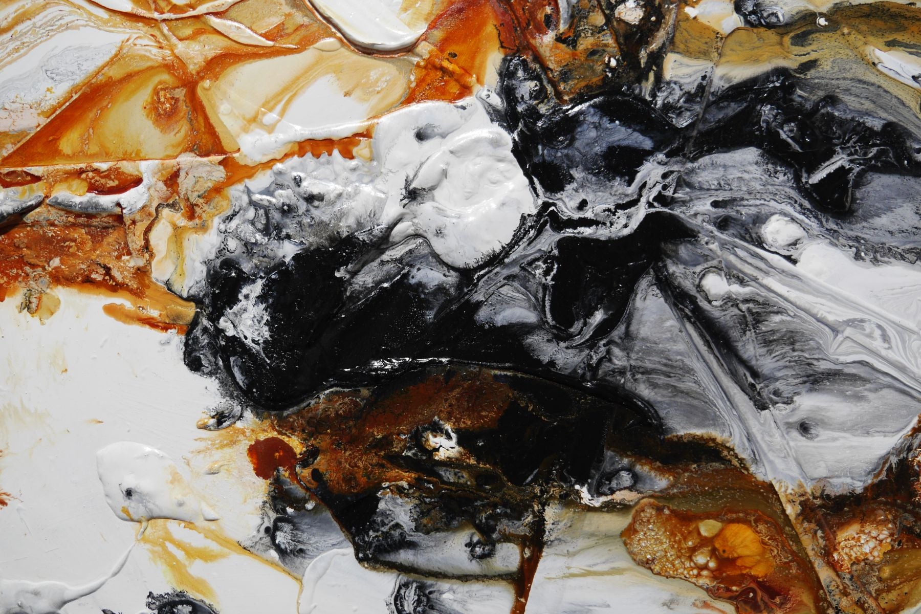 Attainment 160cm x 100cm White Rust Black Textured Abstract Painting