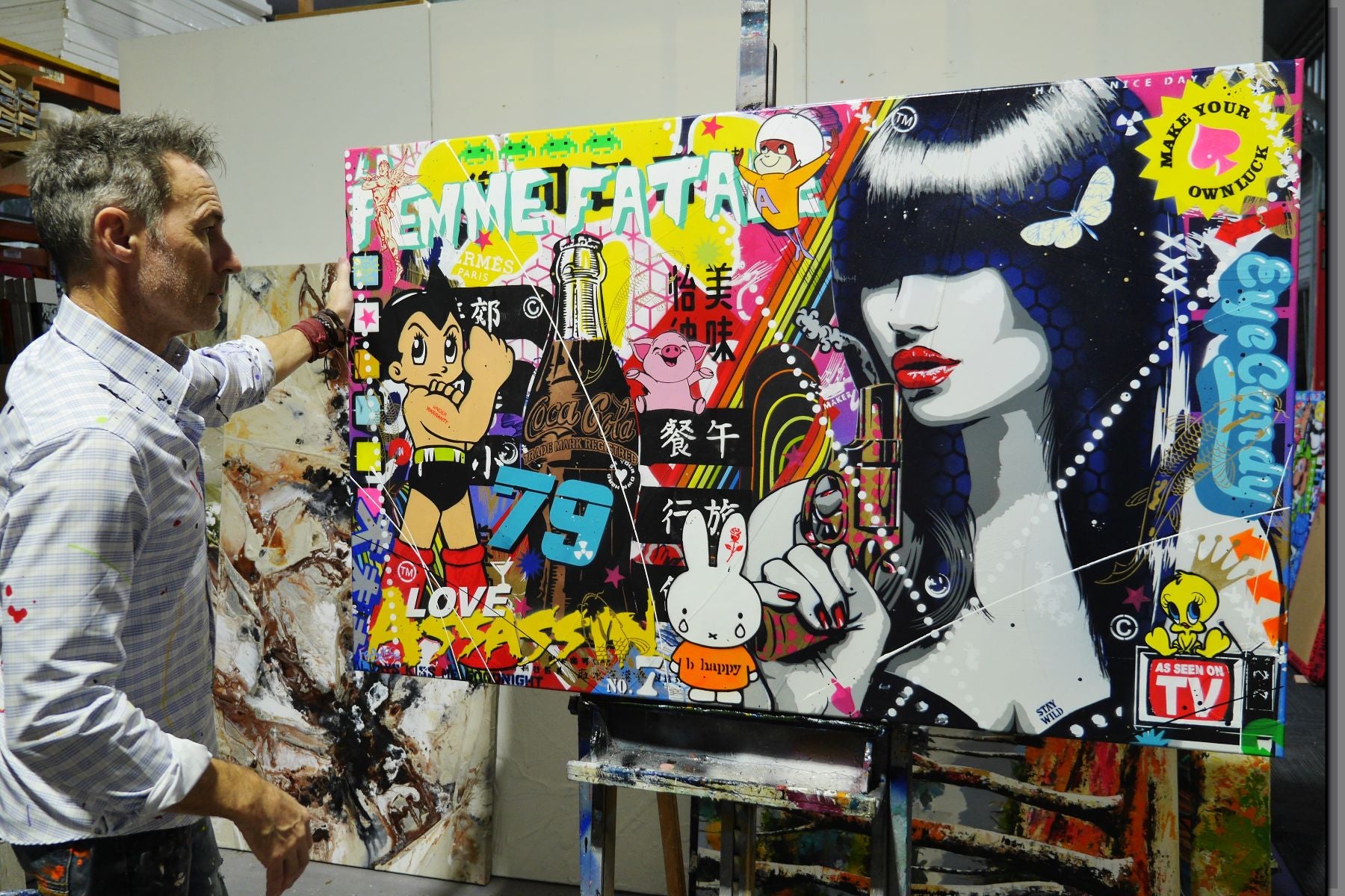 Romantic Revenge 160cm x 100cm Textured Urban Pop Art Painting