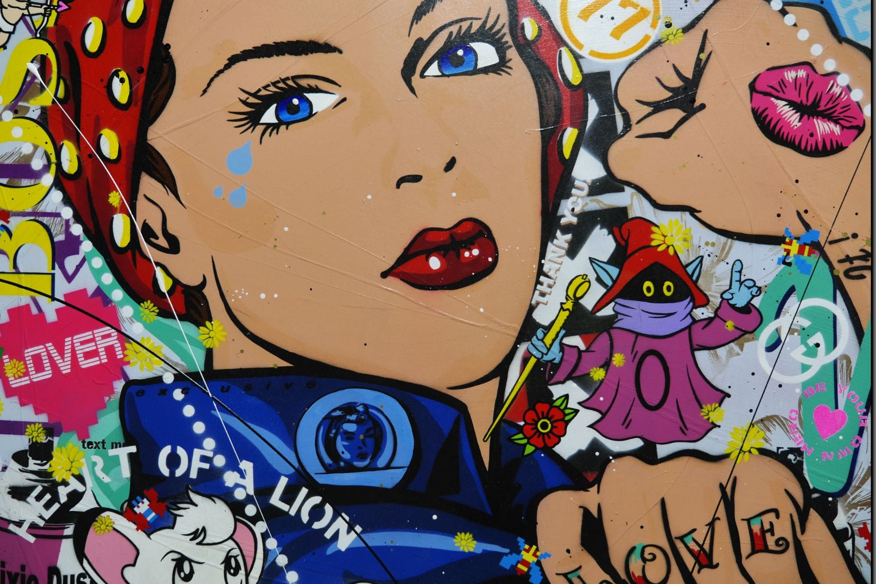 Rosie Valentine 240cm x 100cm Rosie the Riveter Textured Urban Pop Art Painting (SOLD)