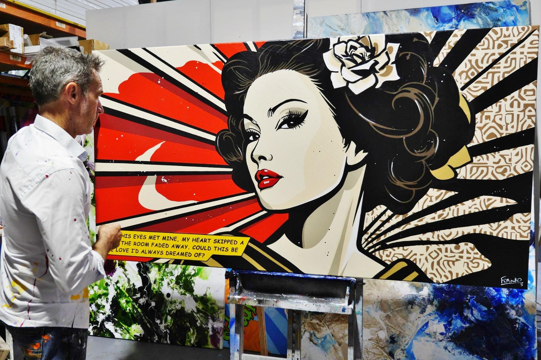 Dreamy Love 190cm x 100cm Classic Pop Art Painting (SOLD)