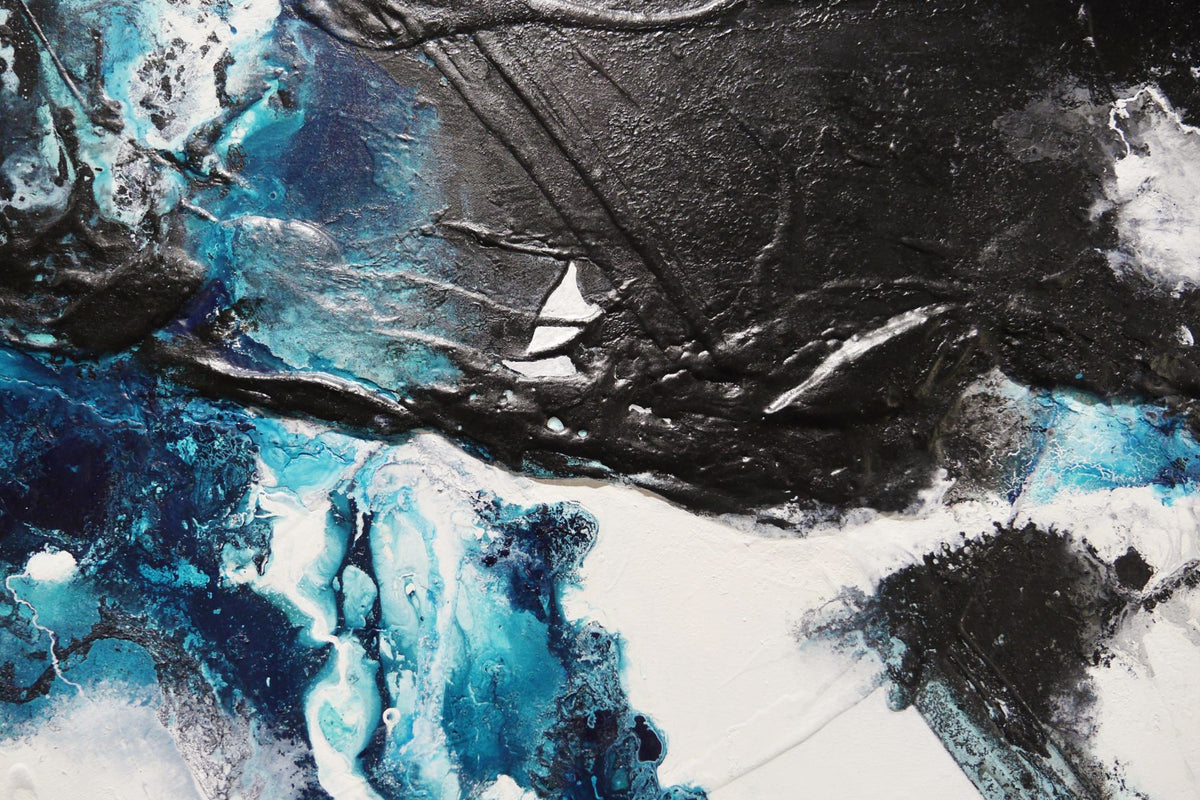 Teal Infusion 160cm x 60cm Textured Abstract Painting