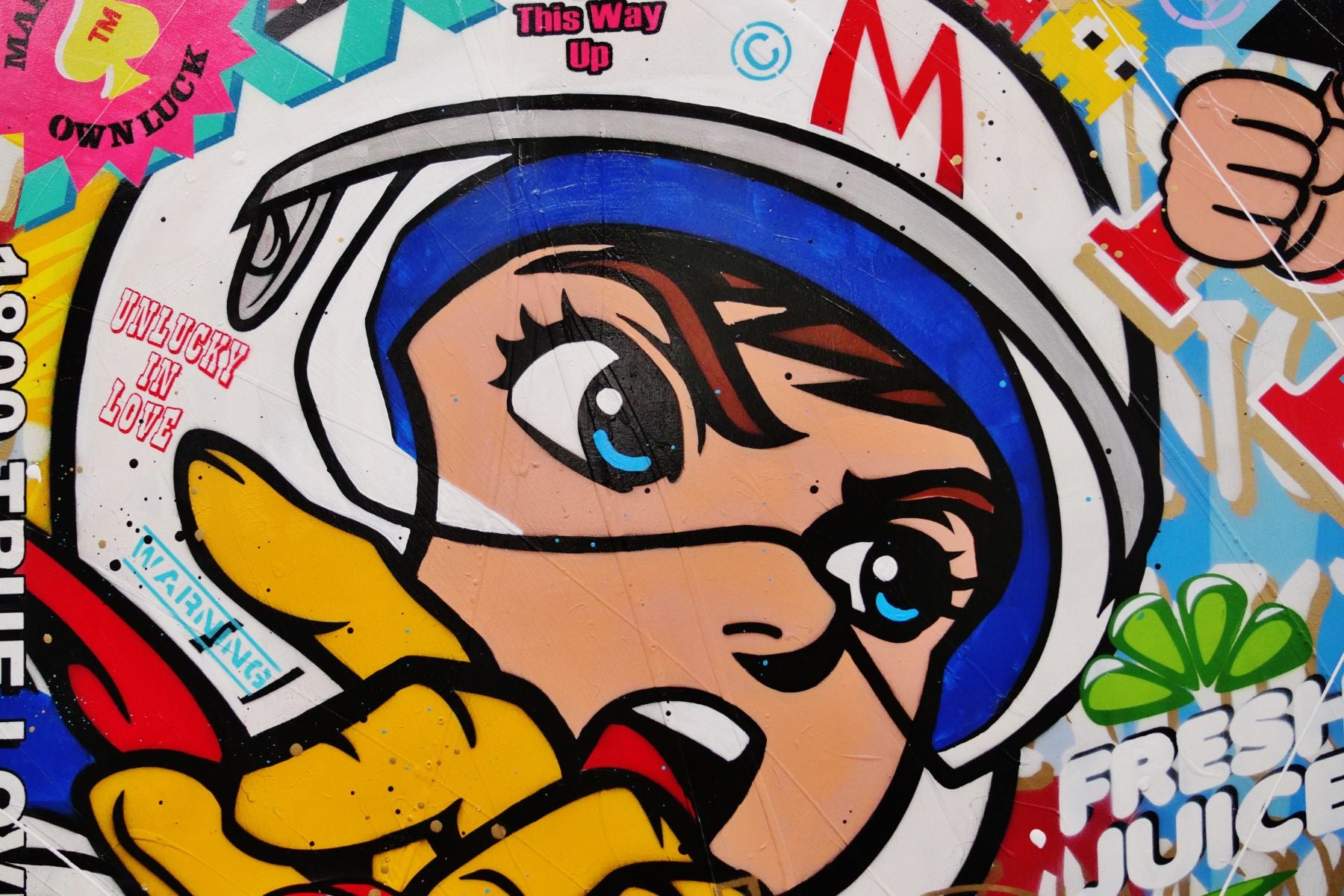 Dangerous Liaisons 190cm x 100cm Speed Racer Textured Urban Pop Art Painting (SOLD)