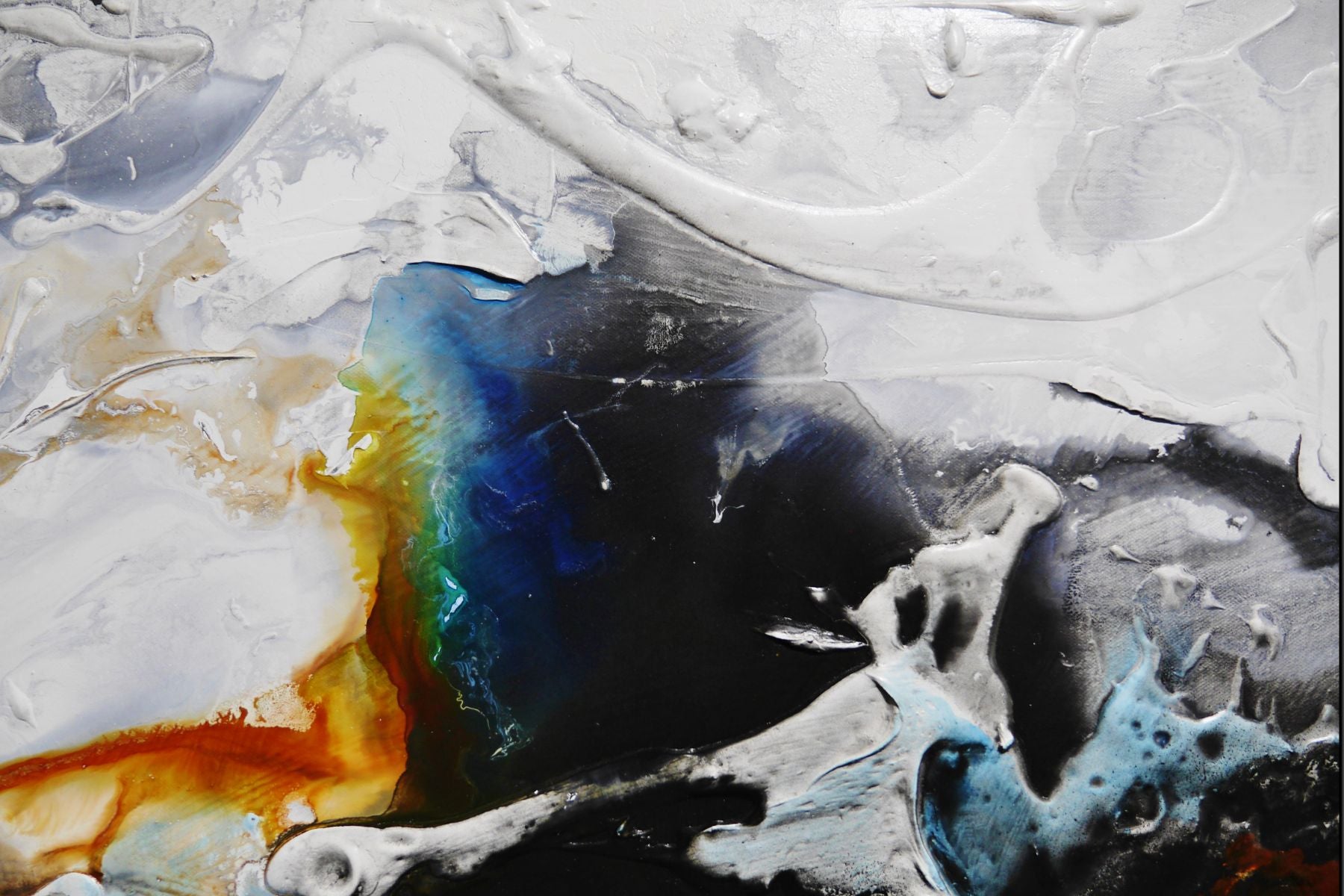 Evoque 240cm x 100cm White Rust Black Cobalt Textured Abstract Painting
