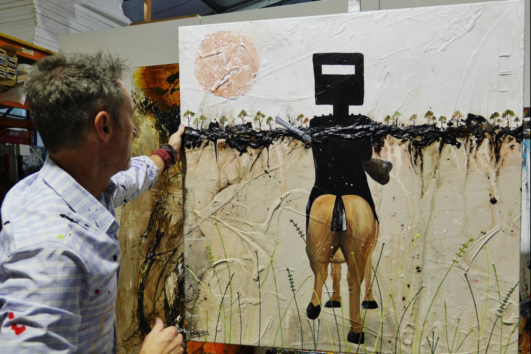 Neutral Ned 120cm x 120cm Australiana Textured Abstract Painting
