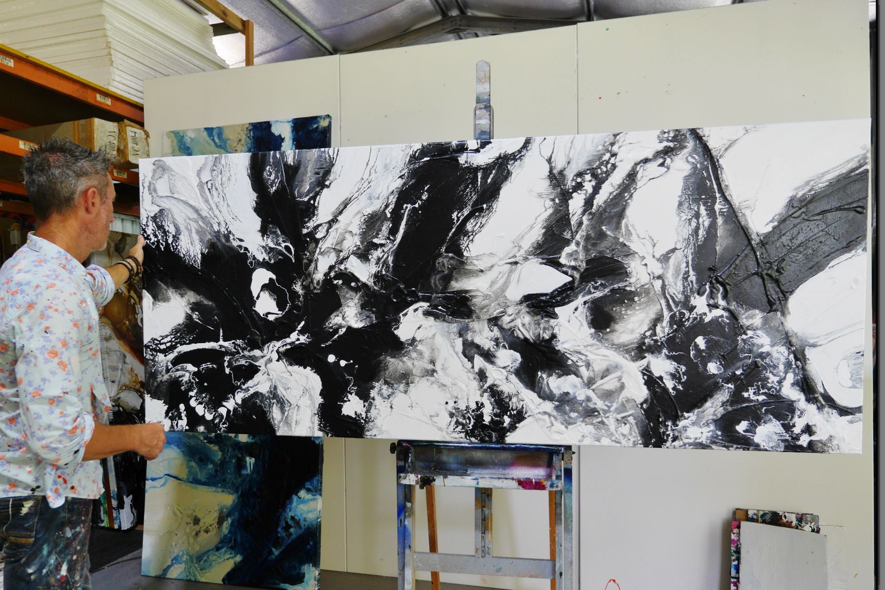 (HOLD REECE) Carbonated 240cm x 100cm Textured Abstract Painting (HOLD REECE)