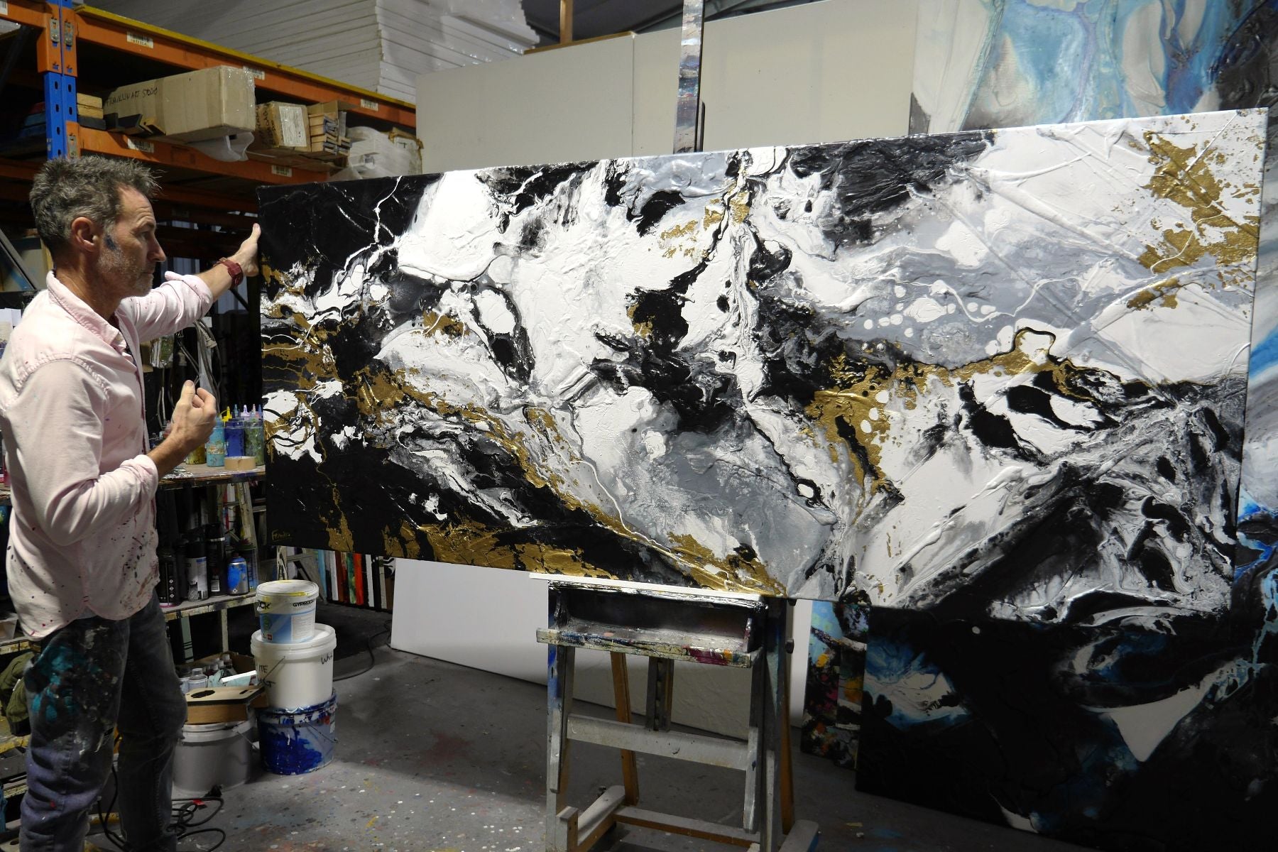 Gold Rush 240cm x 100cm Textured Abstract Painting