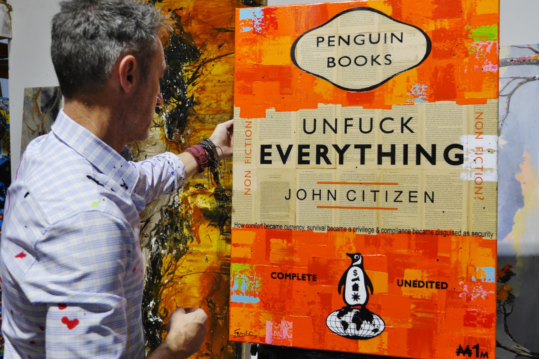 Everything 75cm x 100cm Urban Pop Book Club Painting