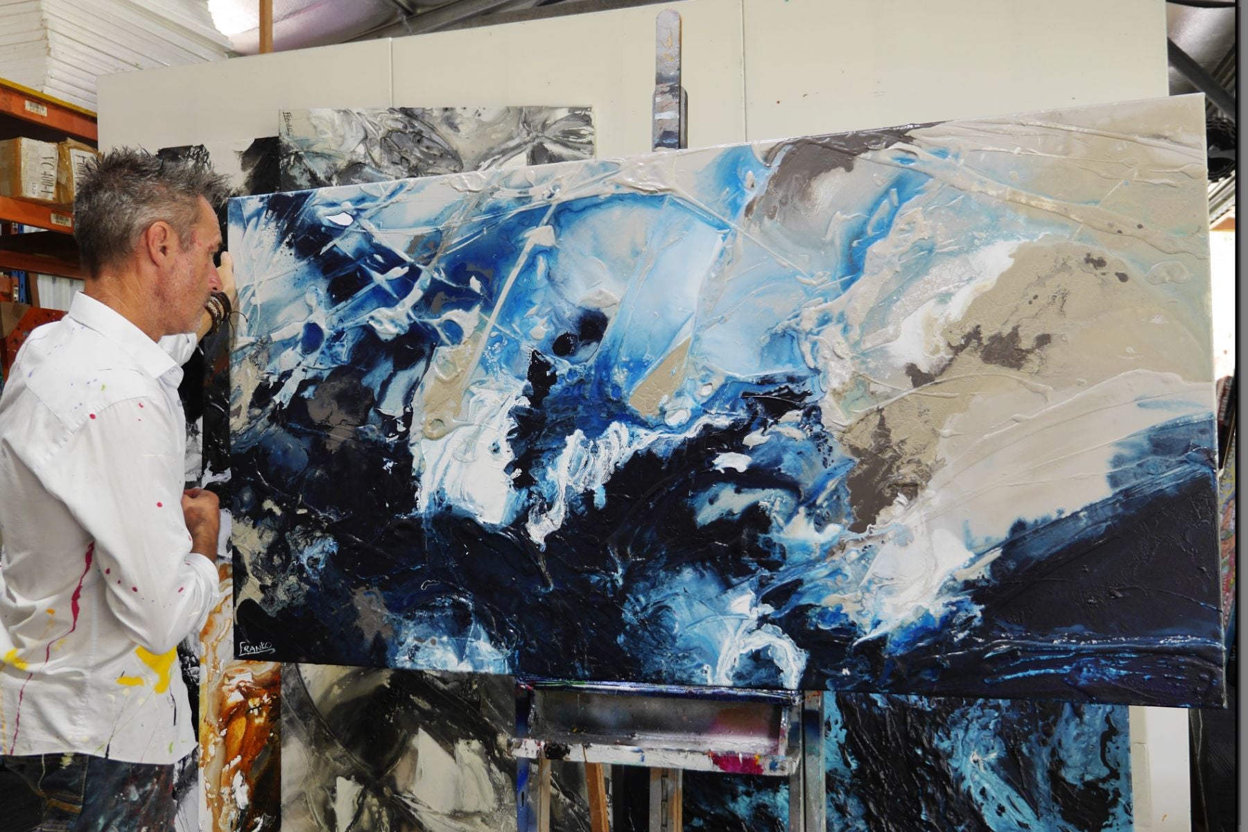 The Tempest 190cm x 100cm Textured Abstract Painting (SOLD)