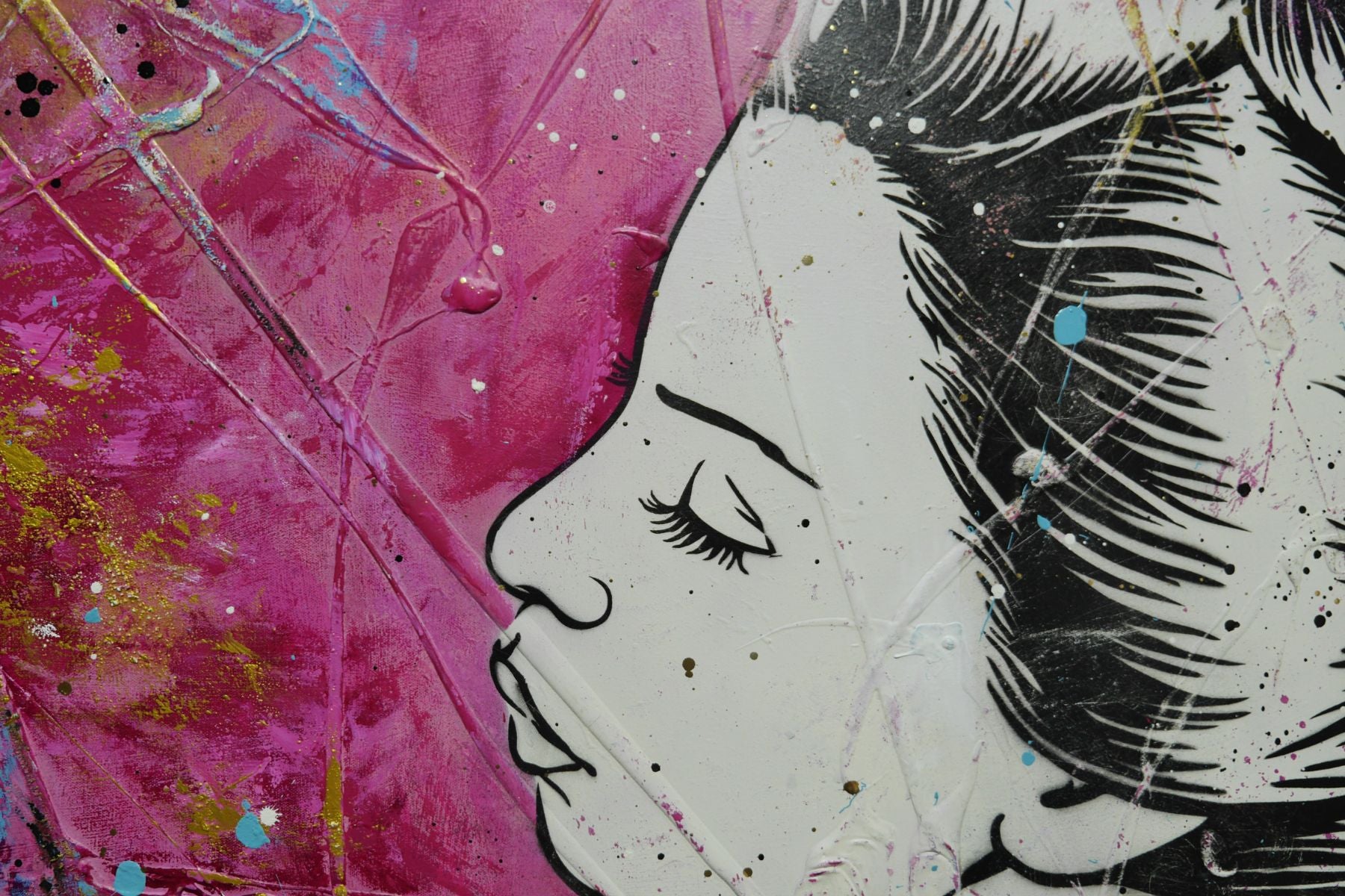 Musk Sunsets 190cm x 100cm Geisha Textured Urban Pop Art Painting
