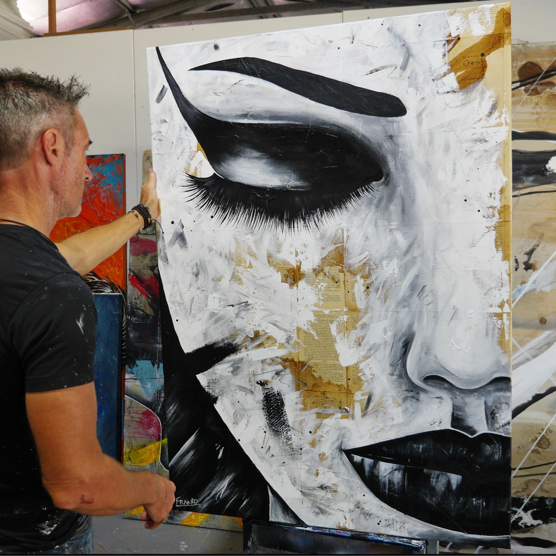 Sensai (Delicate) 100cm x 140cm Geisha Urban Pop Book Club Painting (SOLD)