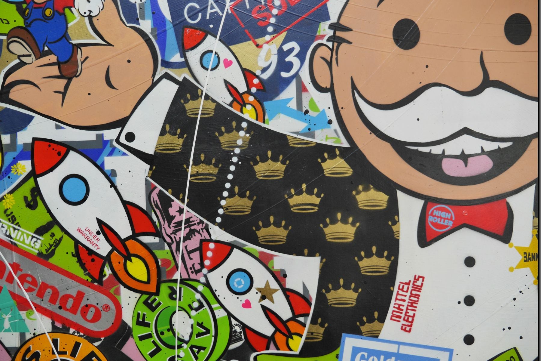 Money Express 250cm x 150cm Monopoly Man Textured Urban Pop Art Painting