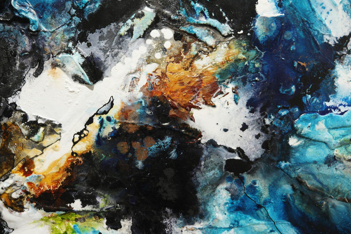 Infused Potion 240cm x 100cm Teal Textured Abstract Painting