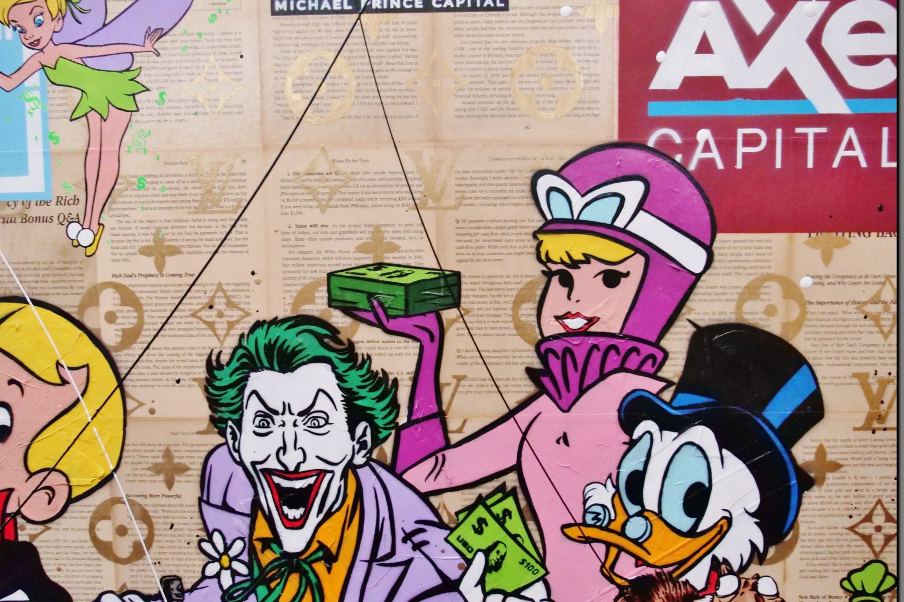 The Money Machine 240cm x 120cm Money Last Supper Urban Pop Book Club Painting (SOLD)