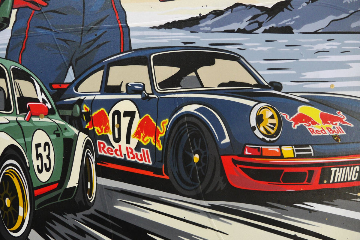Fast Cars, Fast Women 200cm x 120cm Porsche Classic Pop Art Painting