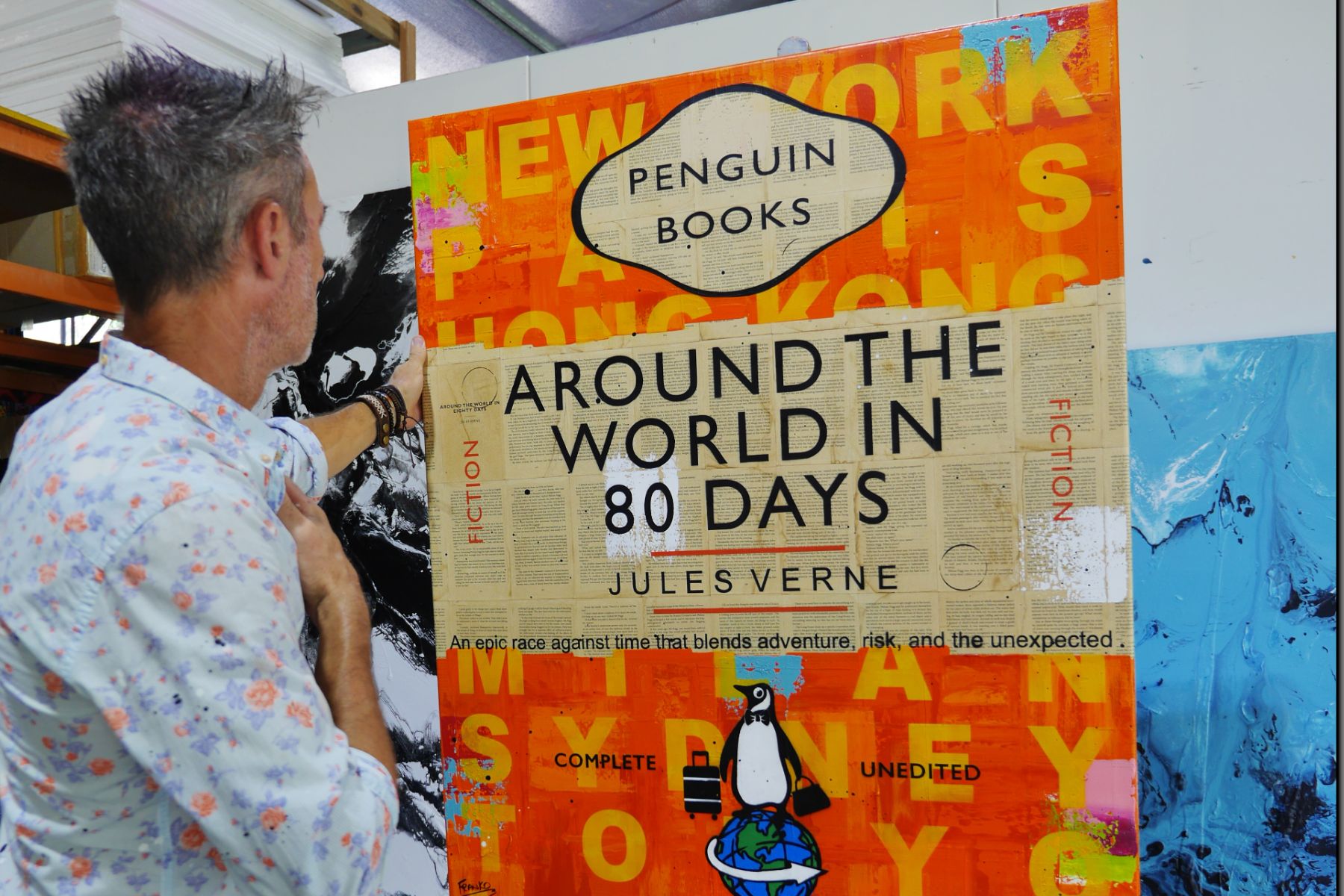 Traveler 100cm x 120cm Urban Pop Book Club Painting