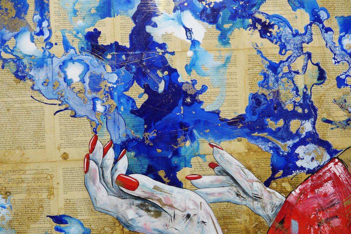 Yume (Dream) 200cm x 120cm Geisha Abstract Realism Book Club Painting