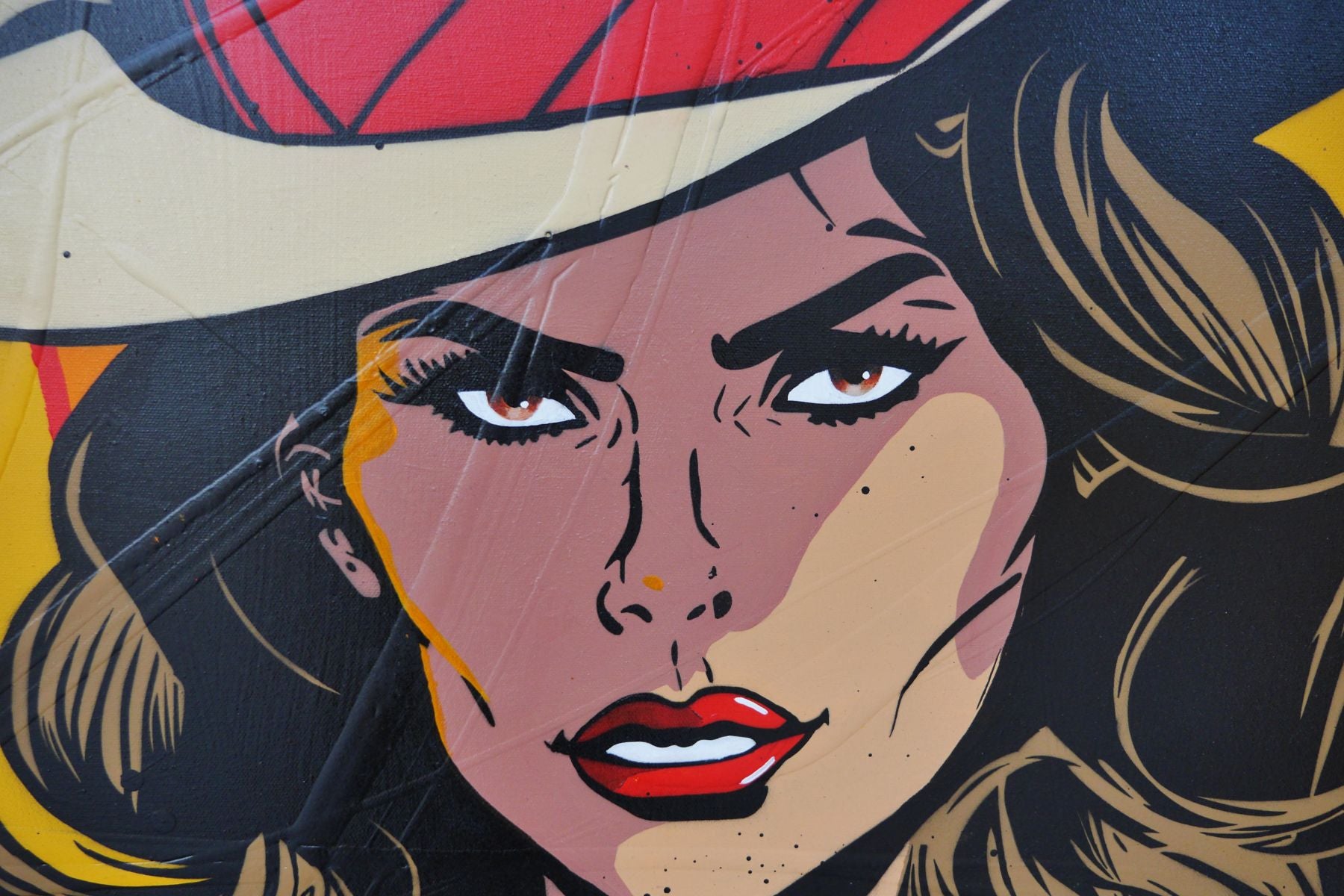 Choices 120cm x 150cm Cowgirl Textured Urban Pop Art Painting (SOLD)