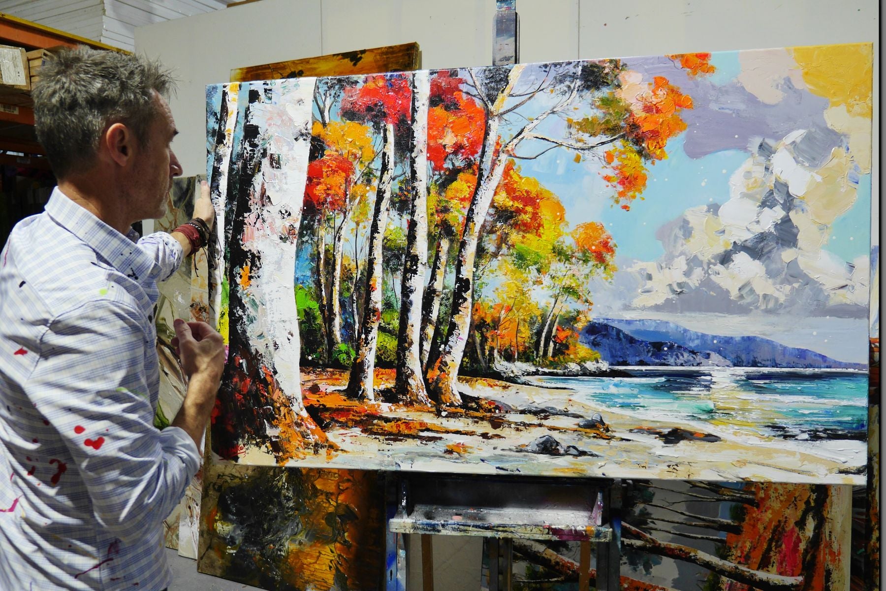 Paradise Beach 160cm x 100cm FRAME INC Australian Beach Landscape Abstract Realism Textured Painting